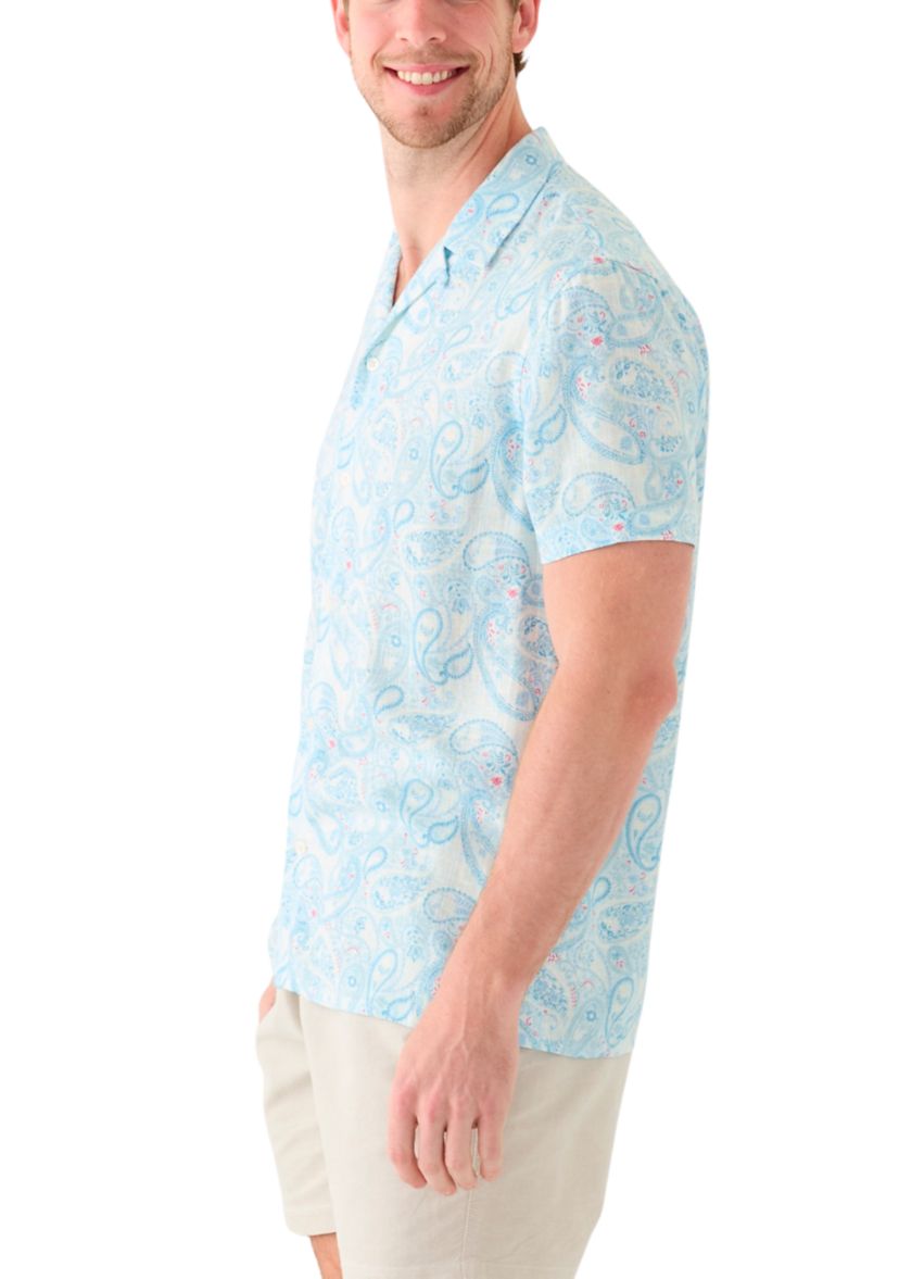 Mens Short Sleeve Printed Camp Shirt