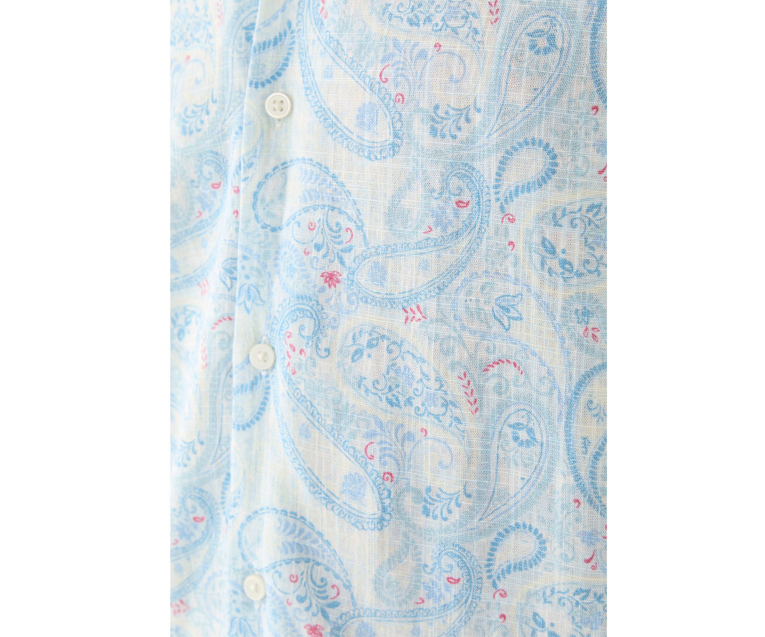 Mens Short Sleeve Printed Camp Shirt