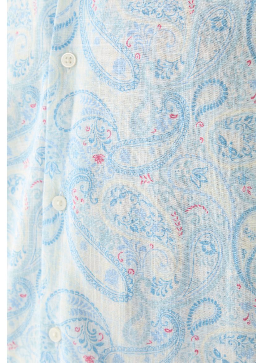 Mens Short Sleeve Printed Camp Shirt