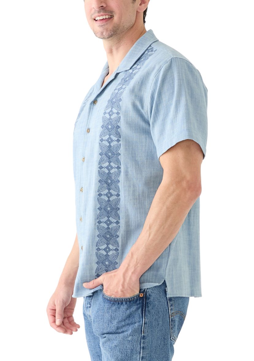Mens Embroidered Camp Shirt