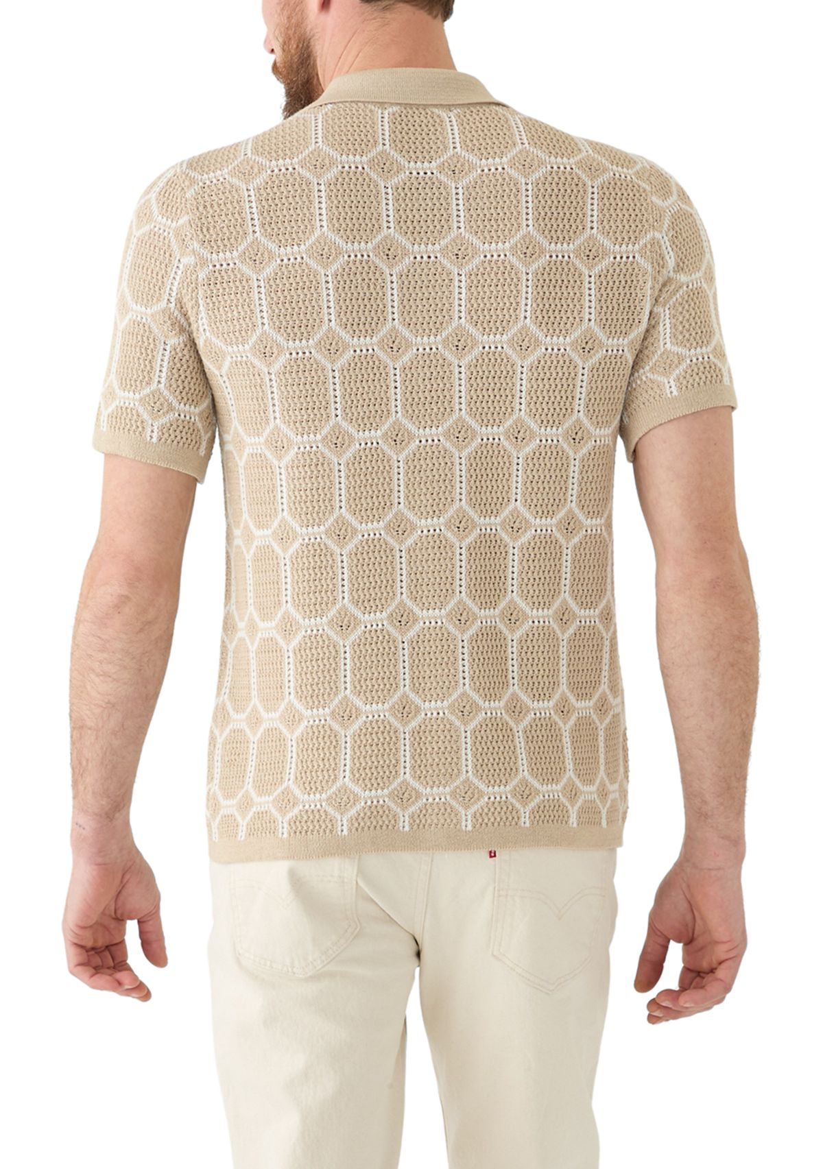 Mens Open Stitch Button Front Sweater Knit Cardigan