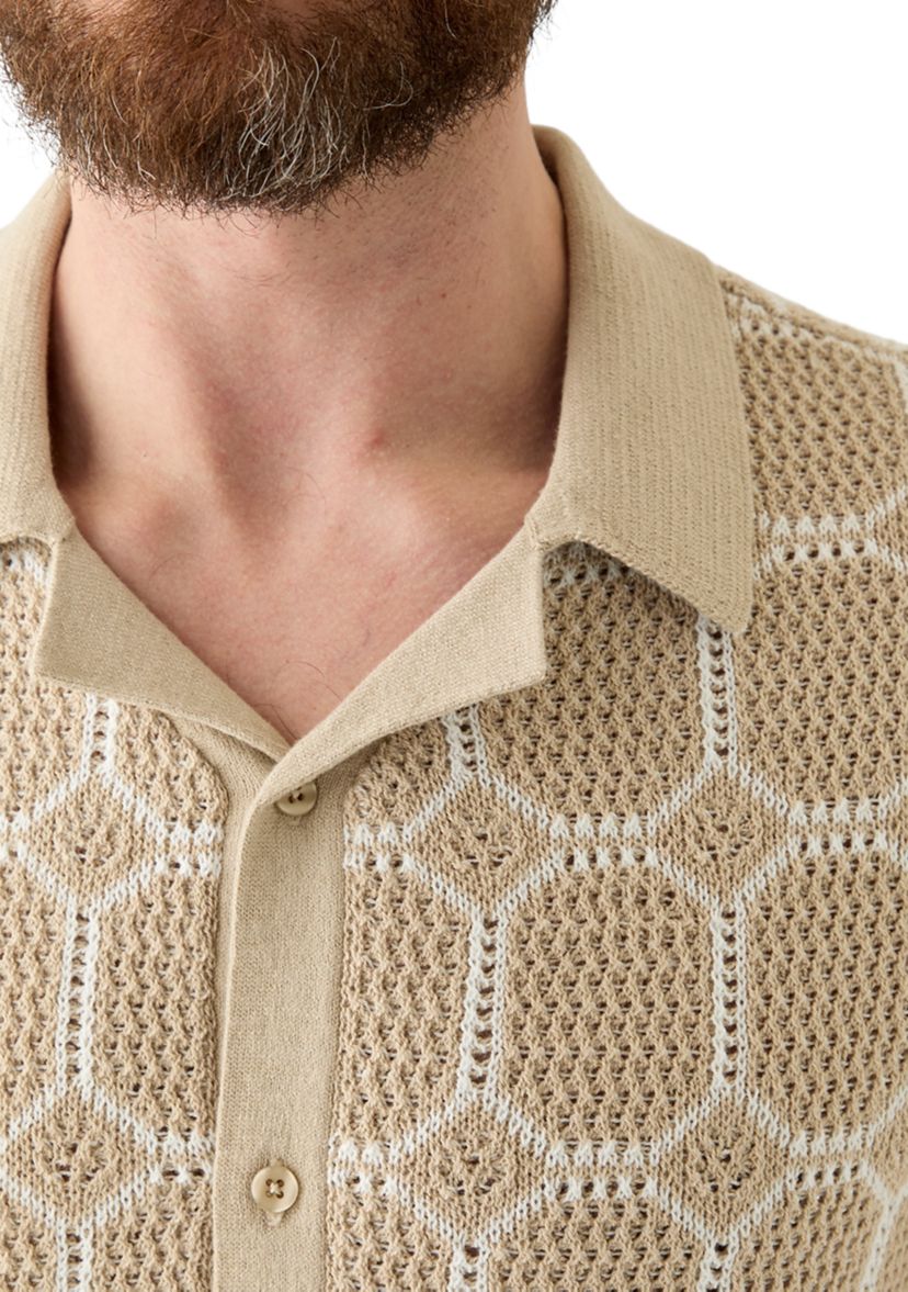Mens Open Stitch Button Front Sweater Knit Cardigan