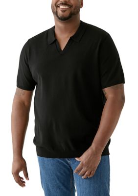 TRUTH by Republic Big & Tall Short Sleeve Collared Polo Shirt, Black, 3XL