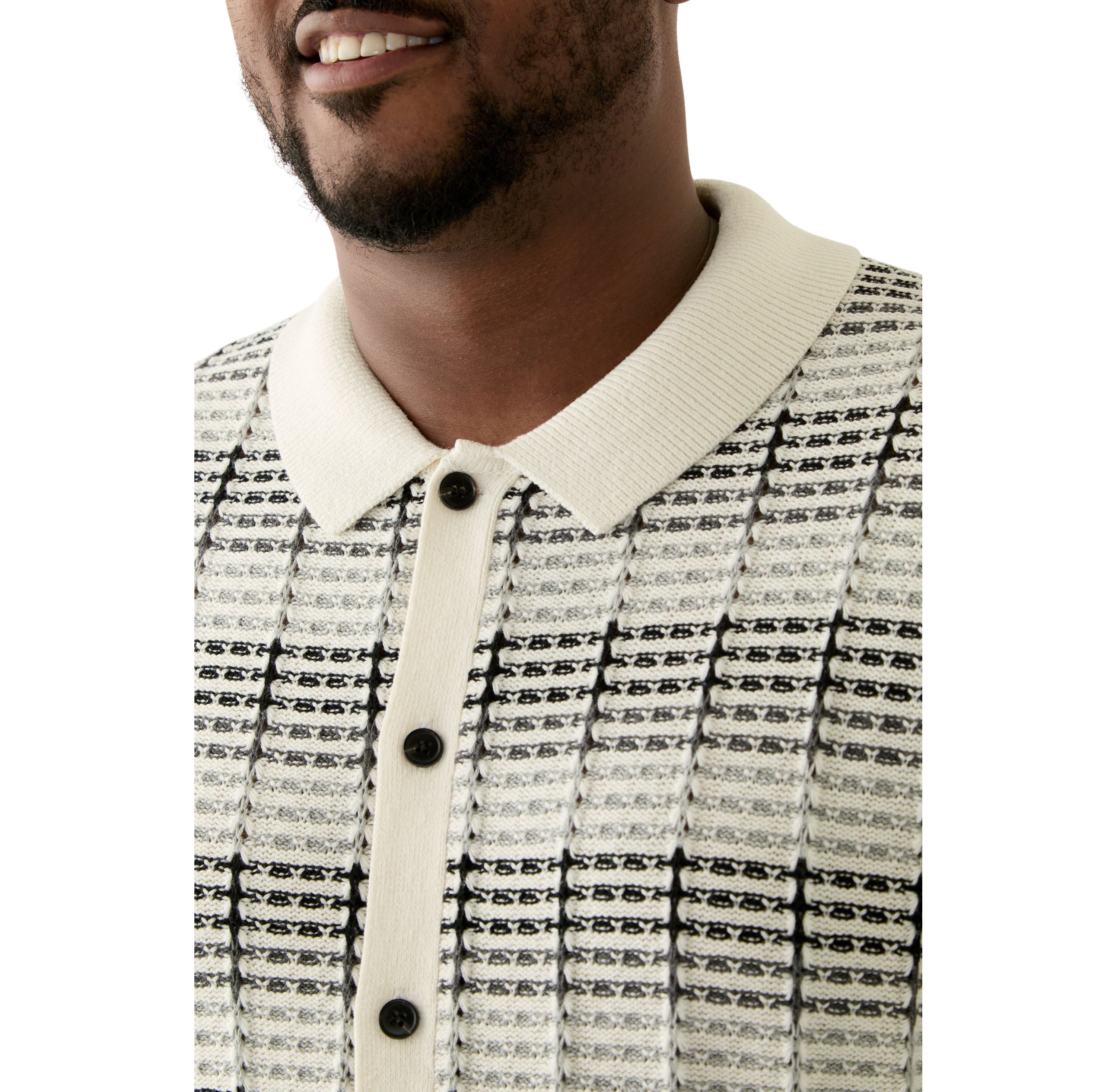 Big & Tall Short Sleeve Crochet Button Down Shirt
