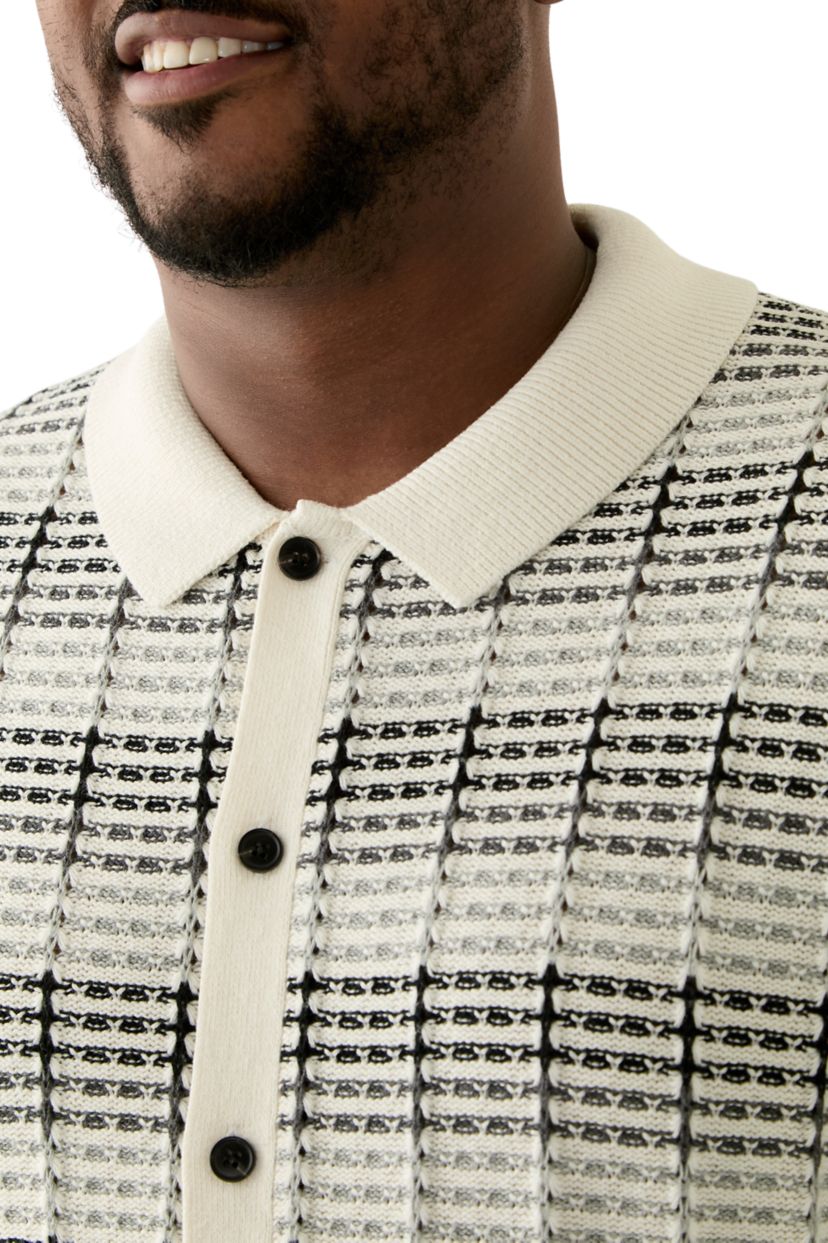 Big & Tall Short Sleeve Crochet Button Down Shirt