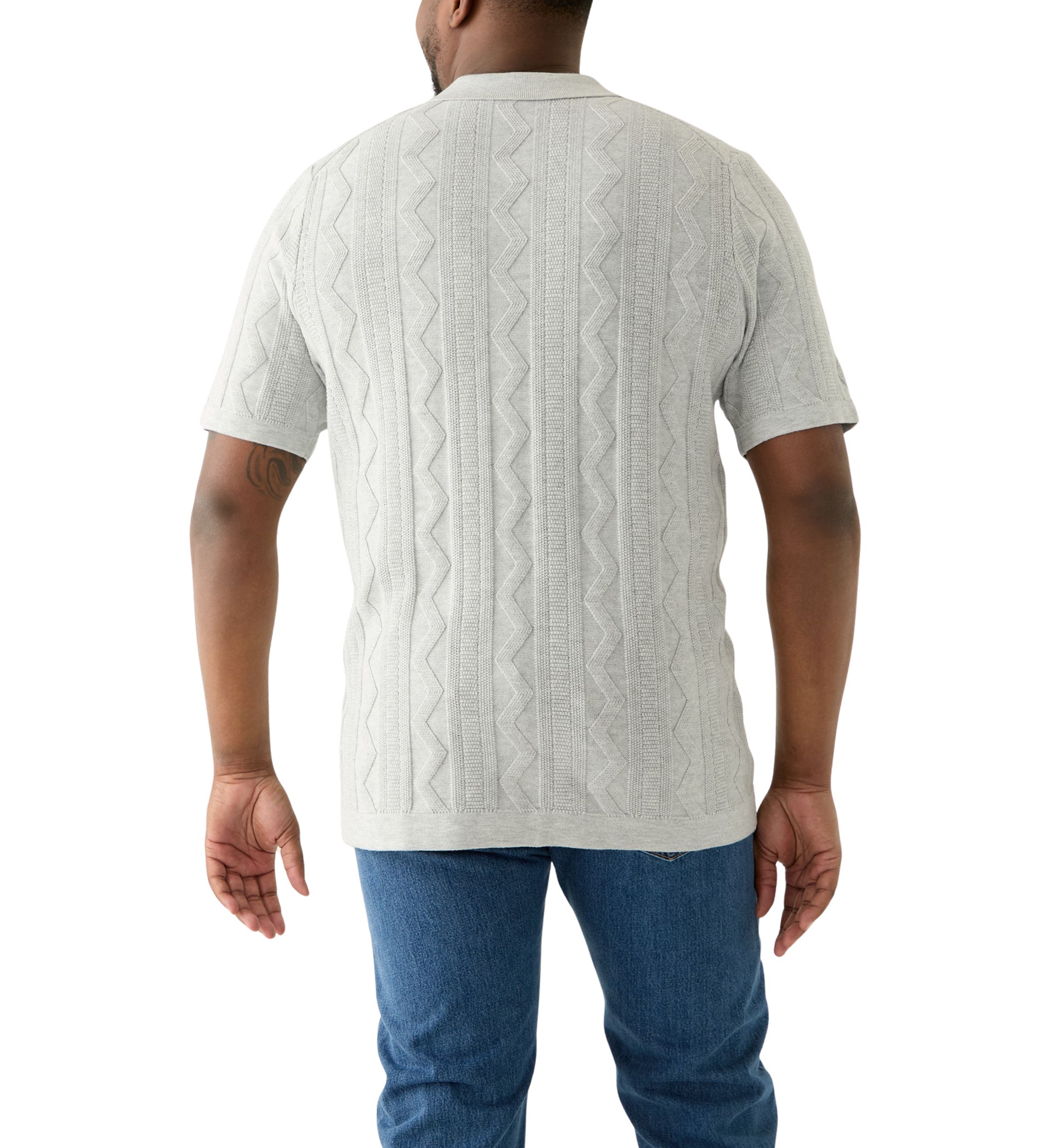 Big & Tall Short Sleeve Button Down Textured Patterned Shirt