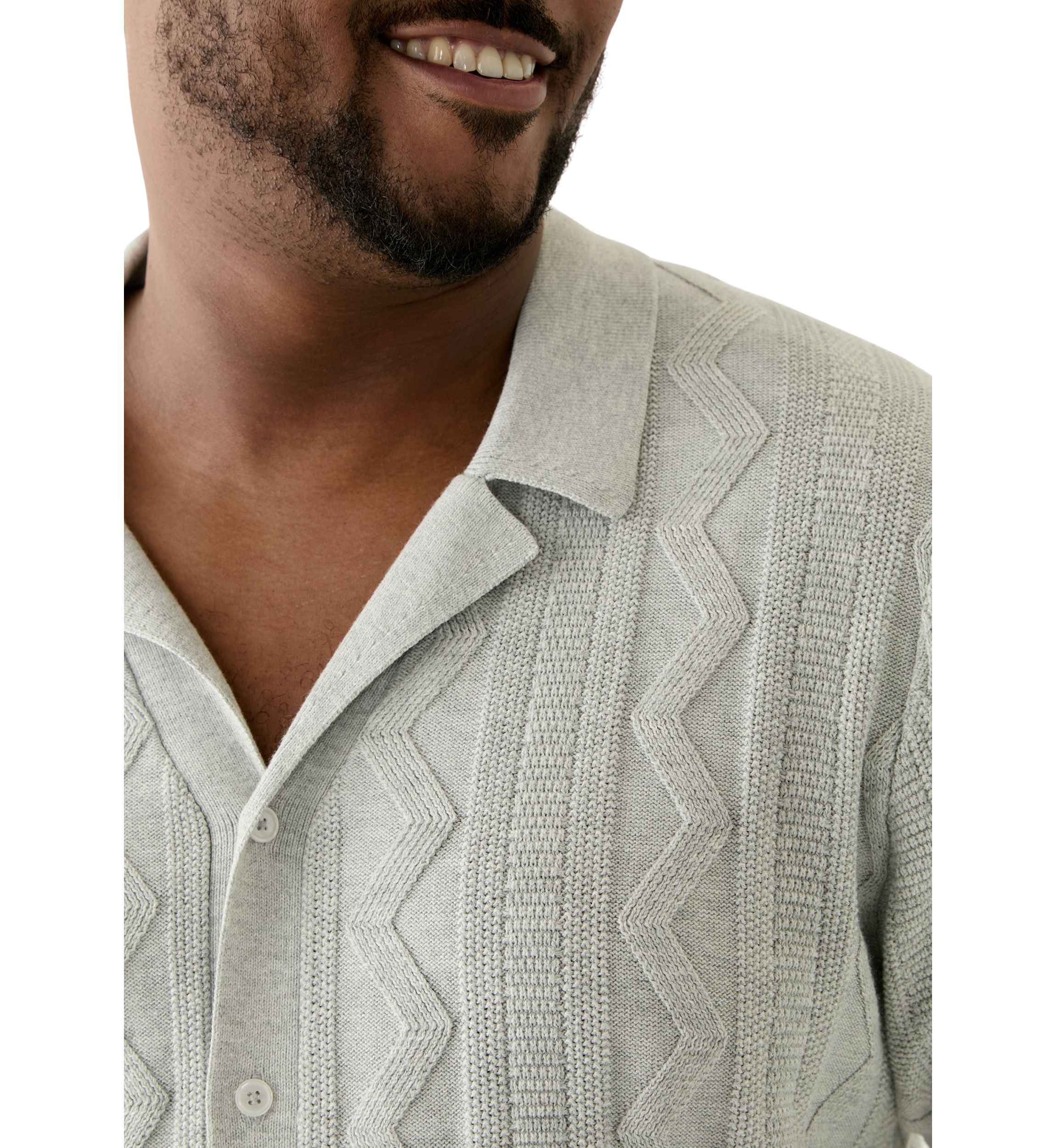 Big & Tall Short Sleeve Button Down Textured Patterned Shirt