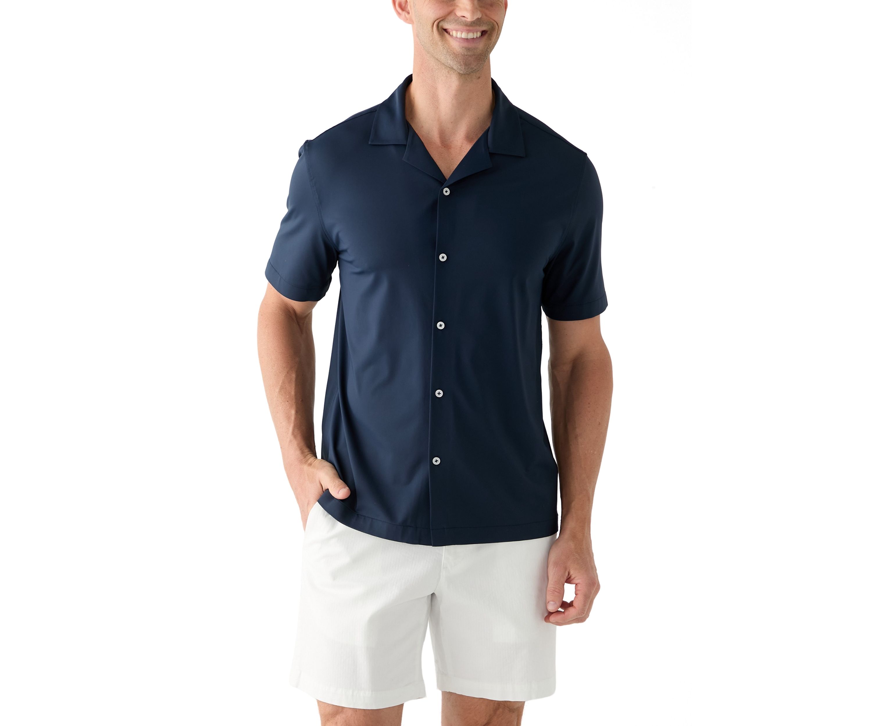 Mens Short Sleeve Stretch Knit Shirt
