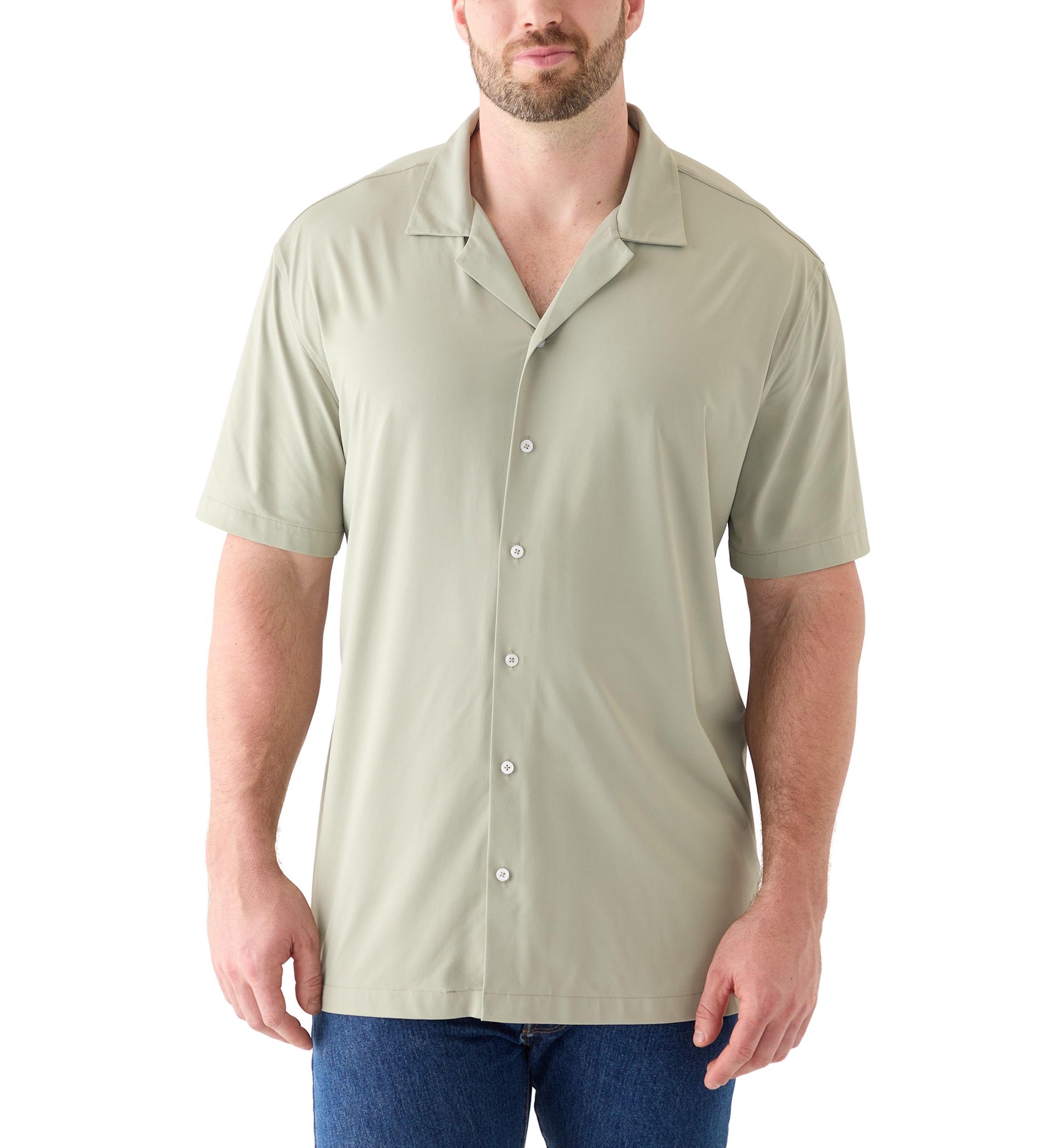 Big & Tall Short Sleeve Button Down Stretch Shirt