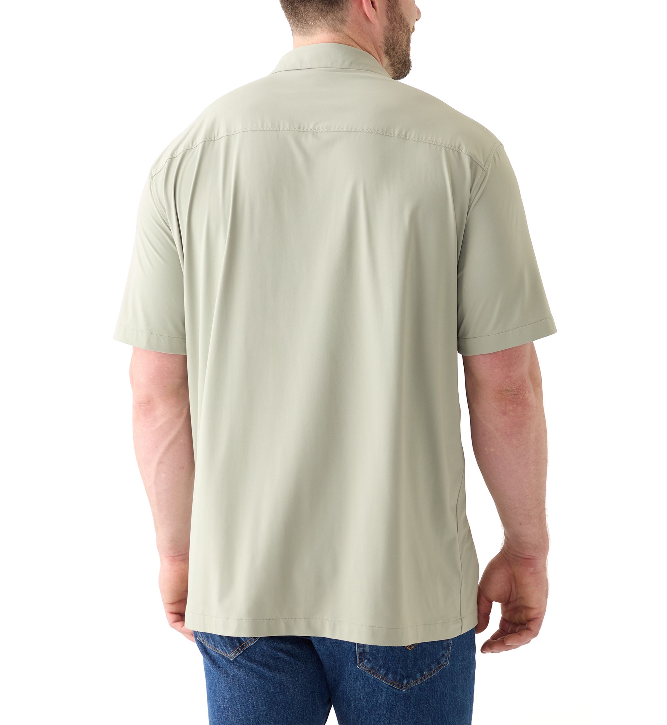 Big & Tall Short Sleeve Button Down Stretch Shirt