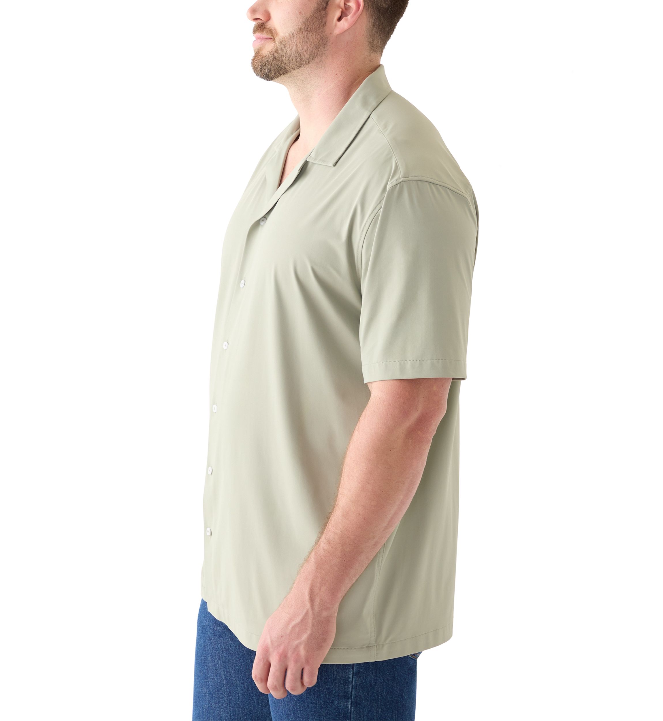 Big & Tall Short Sleeve Button Down Stretch Shirt