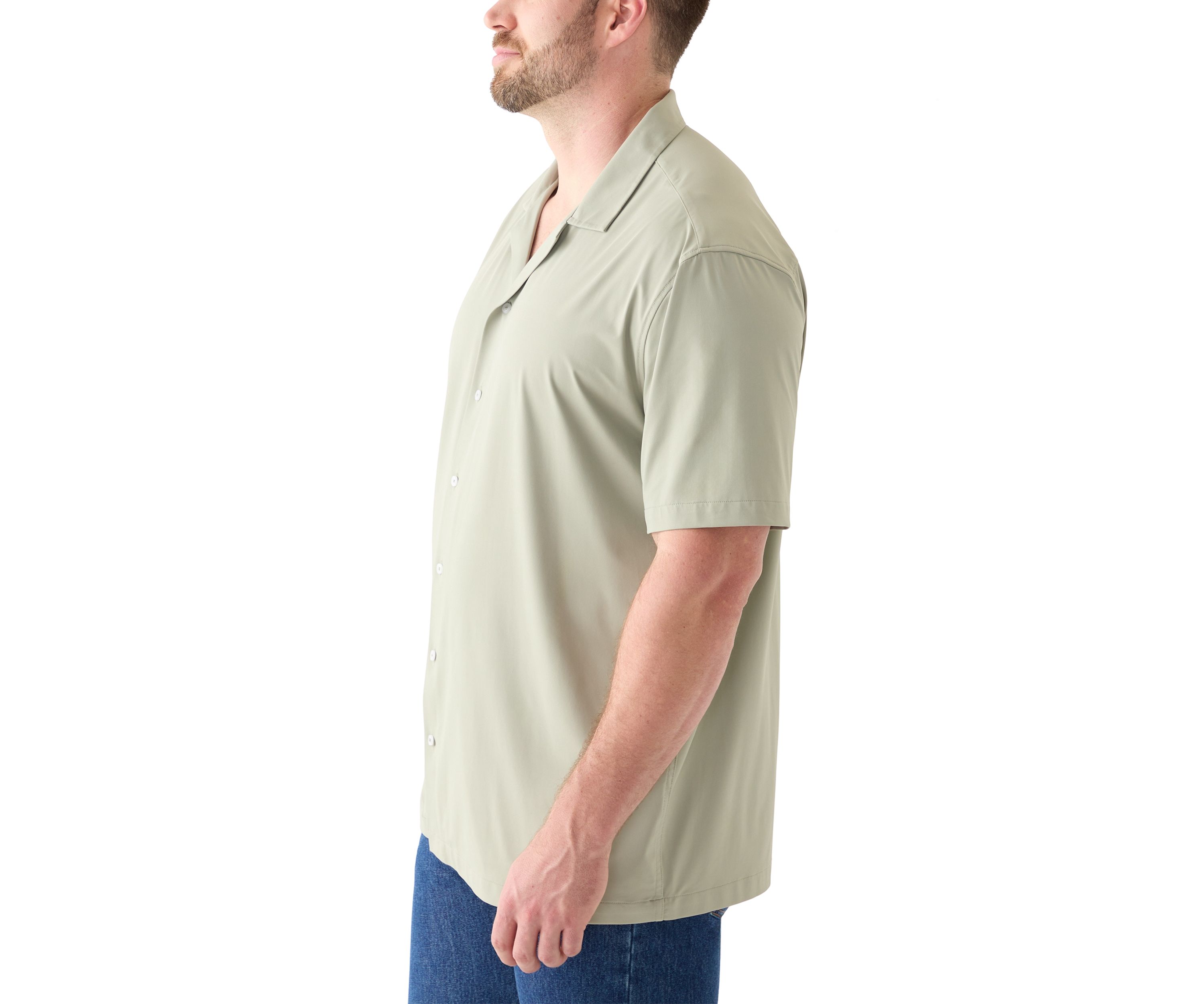 Big & Tall Short Sleeve Button Down Stretch Shirt