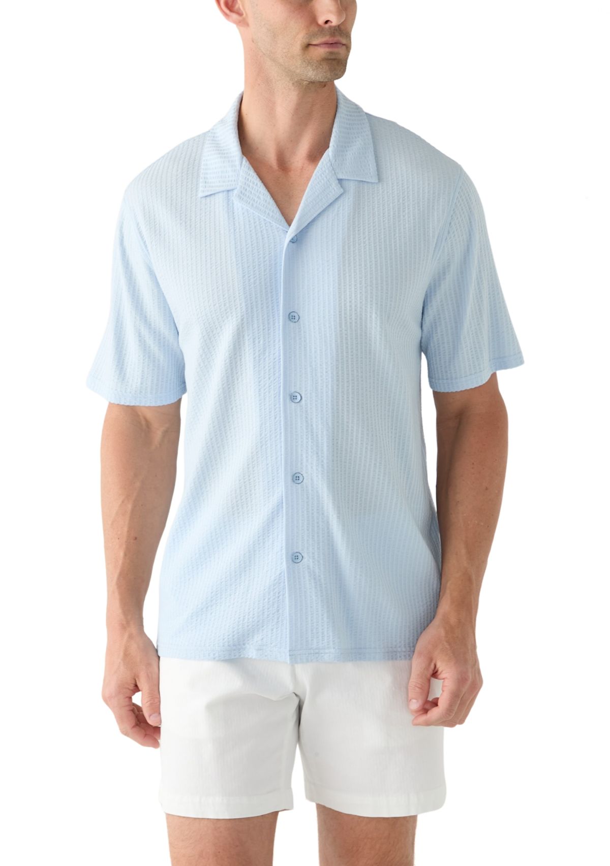 Mens Seersucker Button Down Shirt