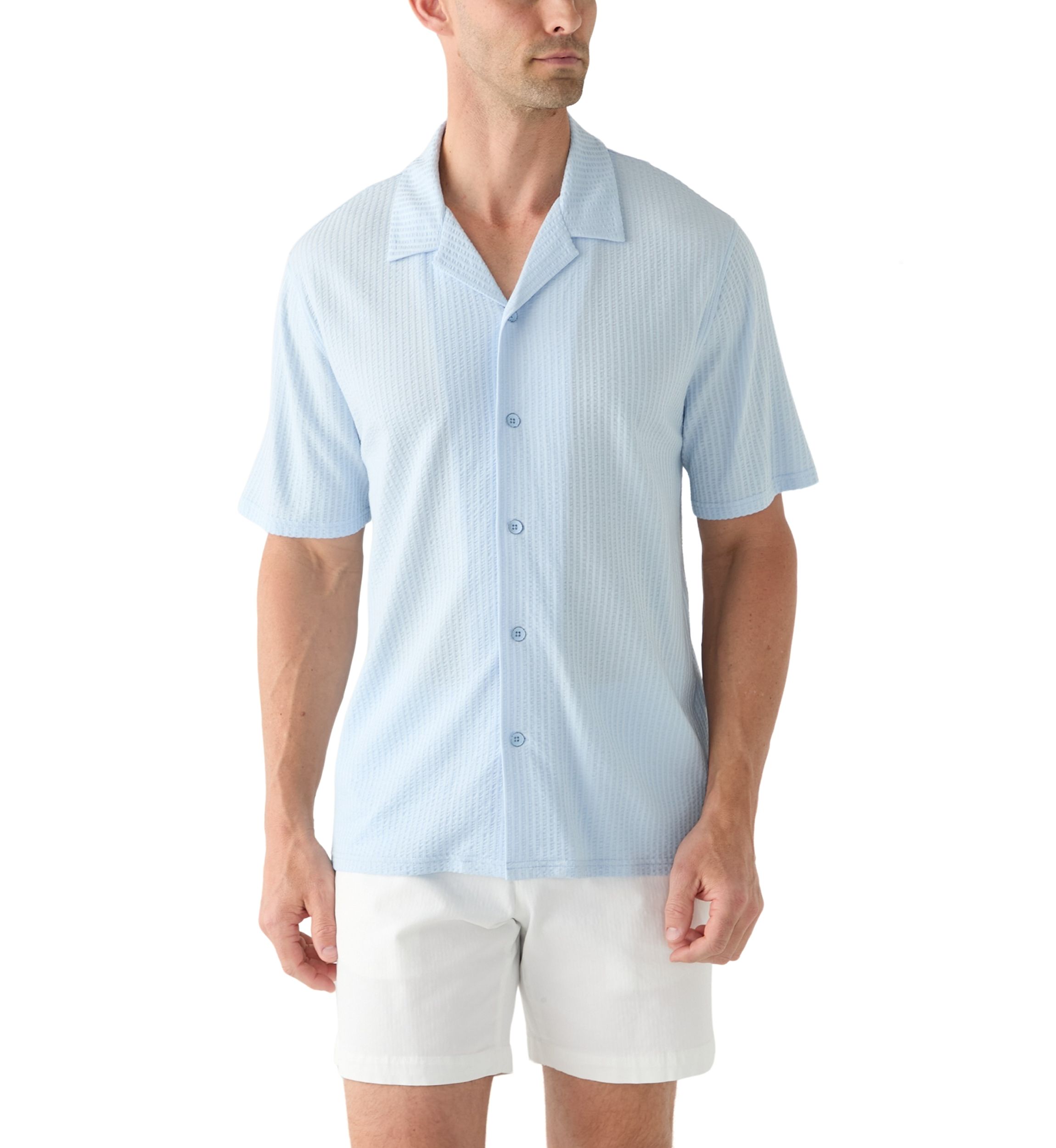 Mens Seersucker Button Down Shirt