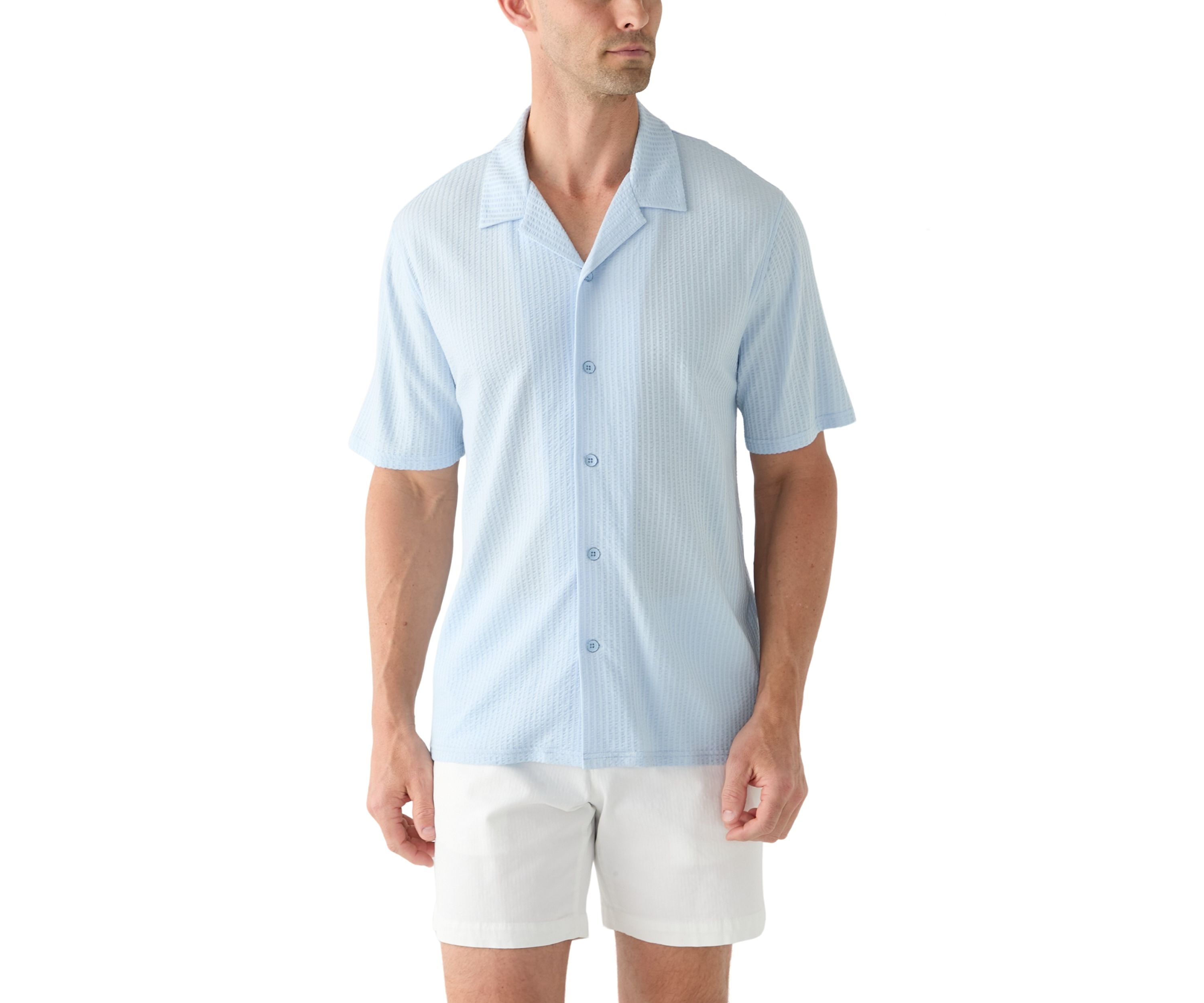 Mens Seersucker Button Down Shirt