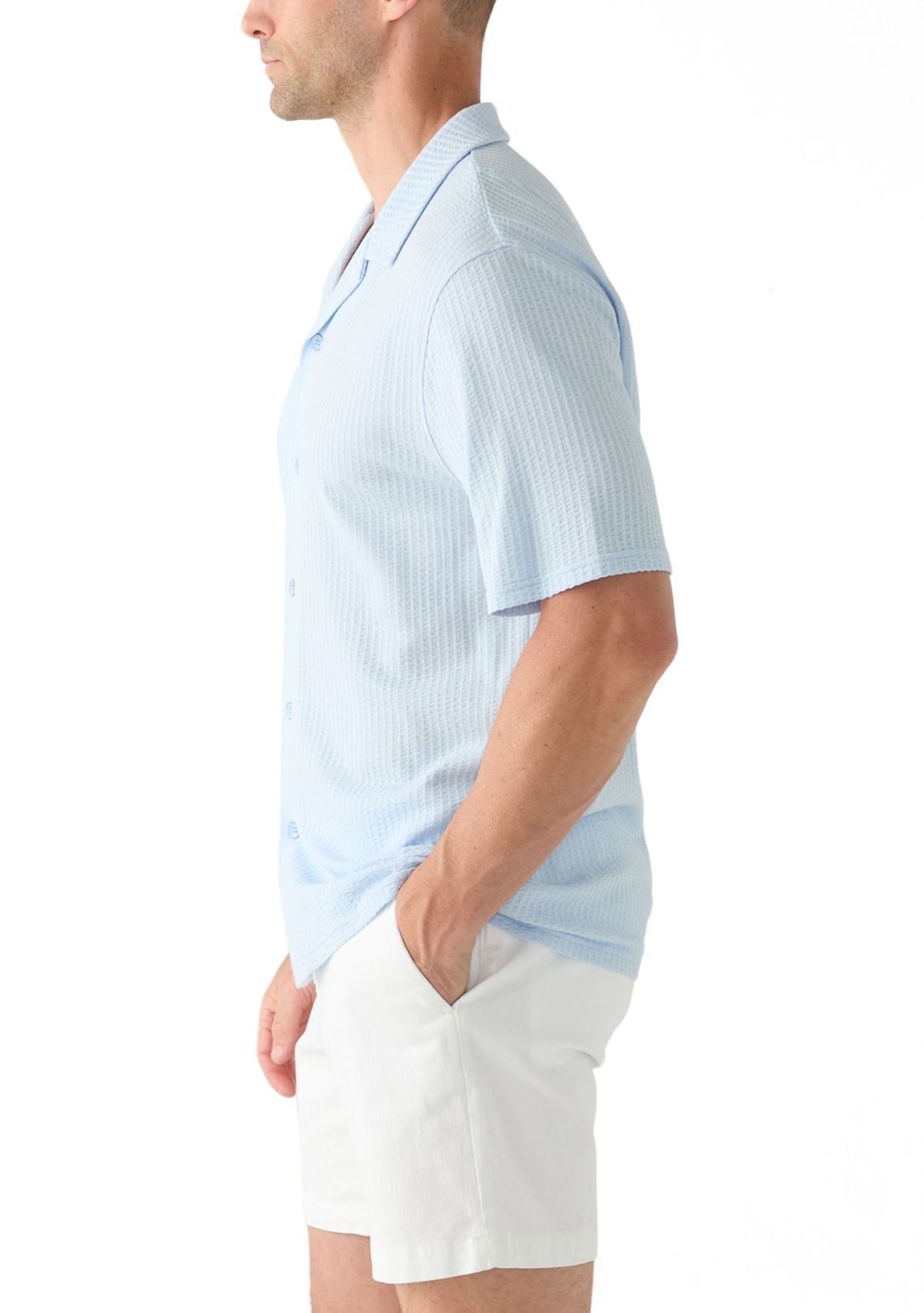 Mens Seersucker Button Down Shirt