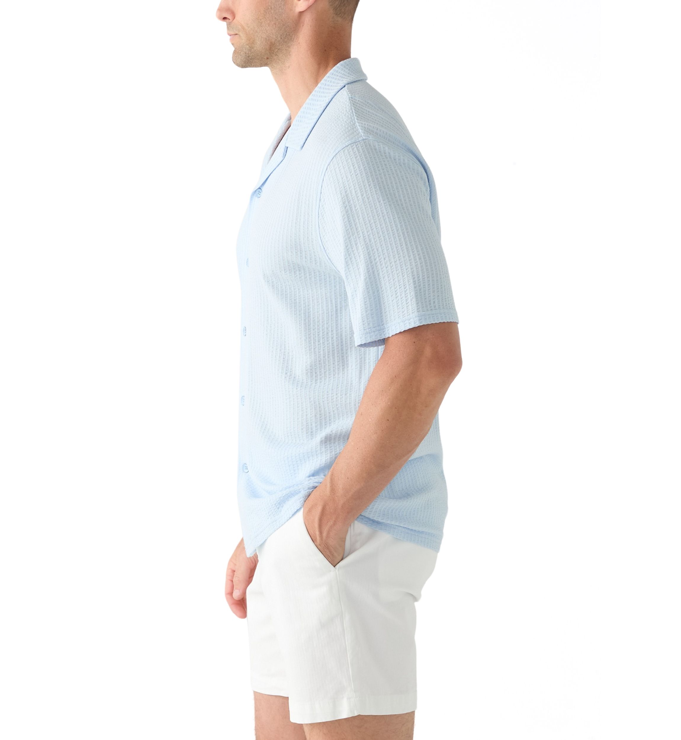 Mens Seersucker Button Down Shirt