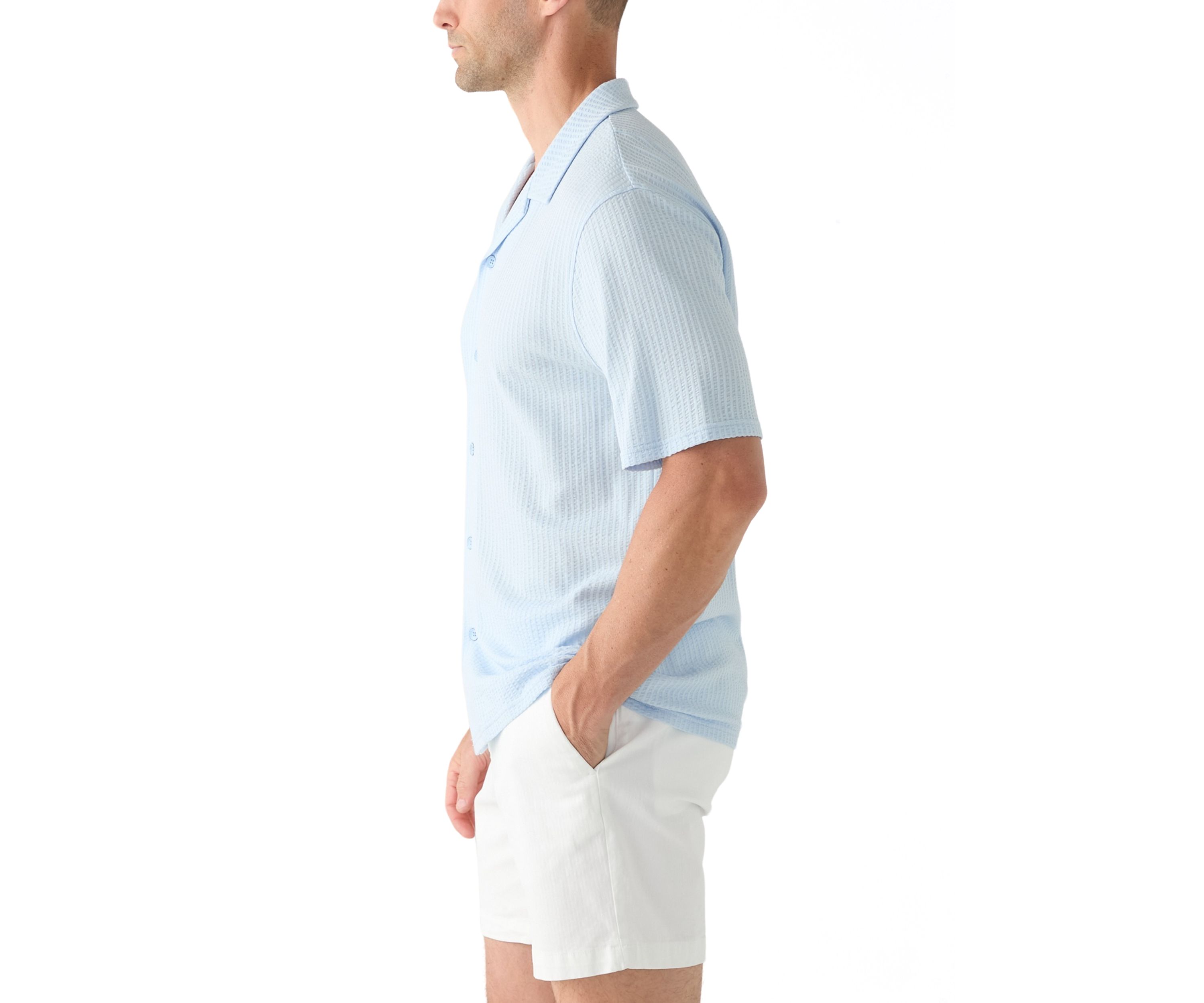 Mens Seersucker Button Down Shirt
