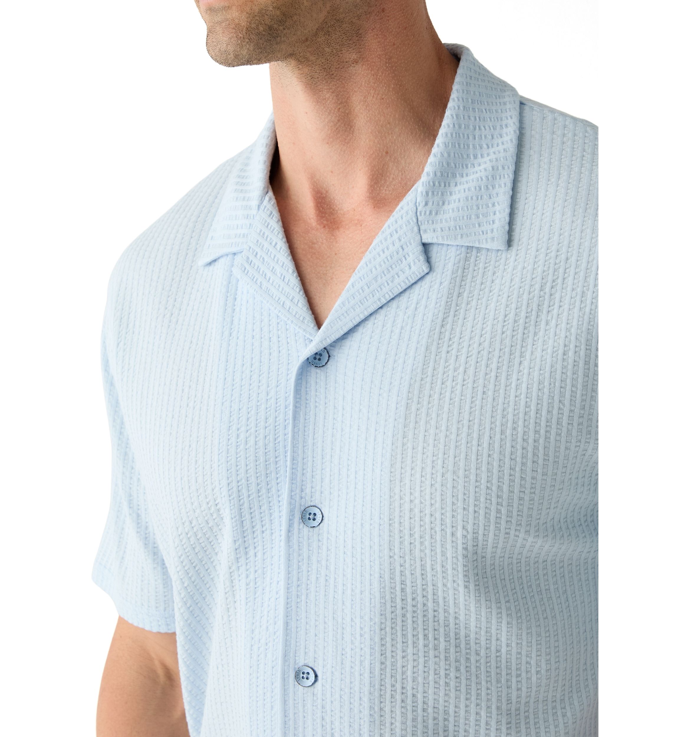 Mens Seersucker Button Down Shirt