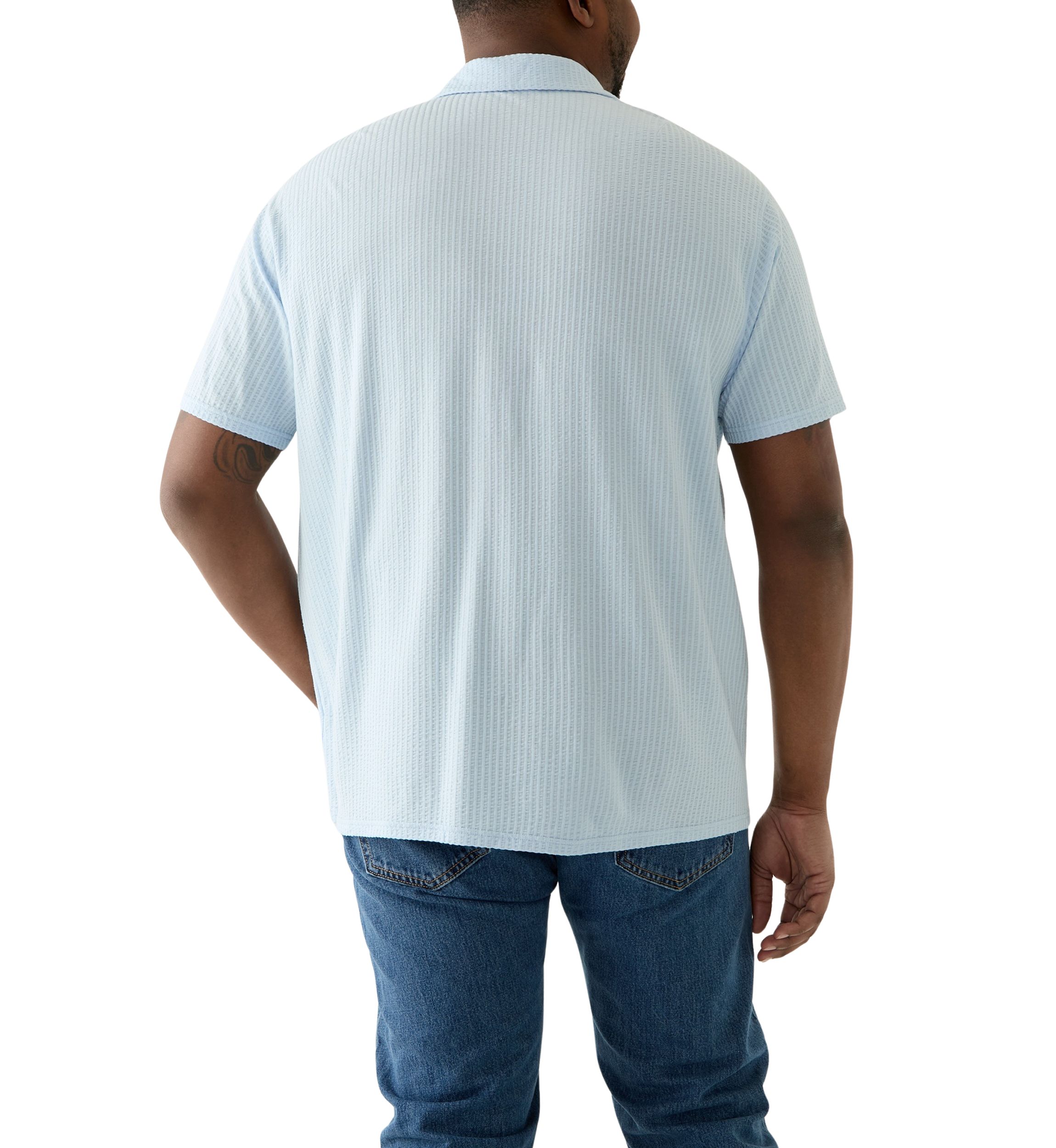 Big & Tall Short Sleeve Button Down Textured Shirt