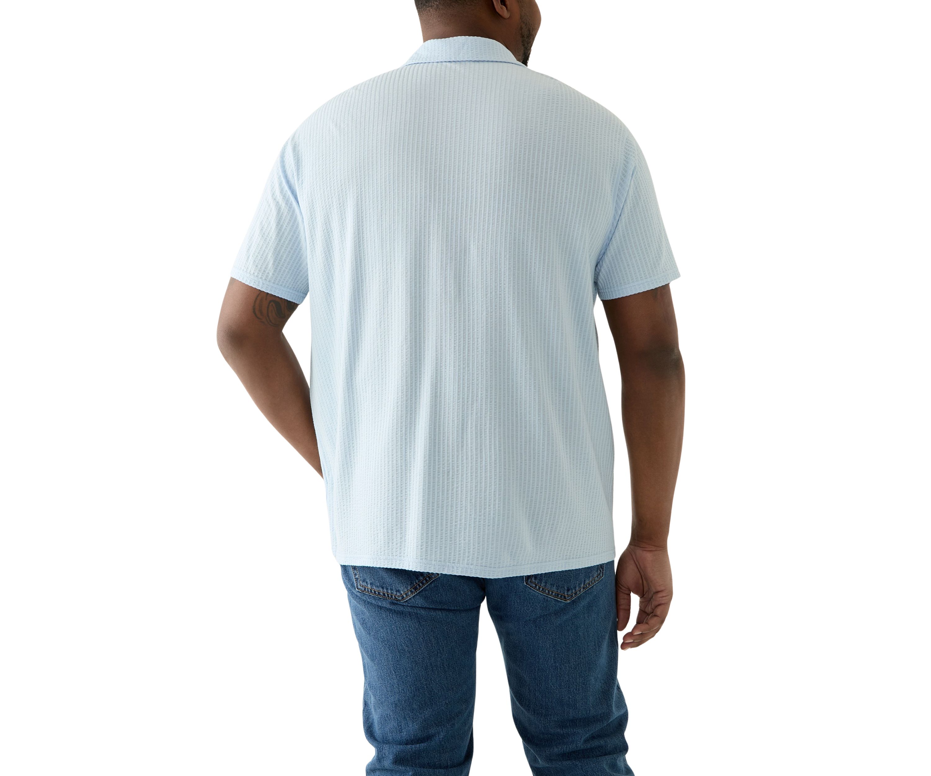 Big & Tall Short Sleeve Button Down Textured Shirt