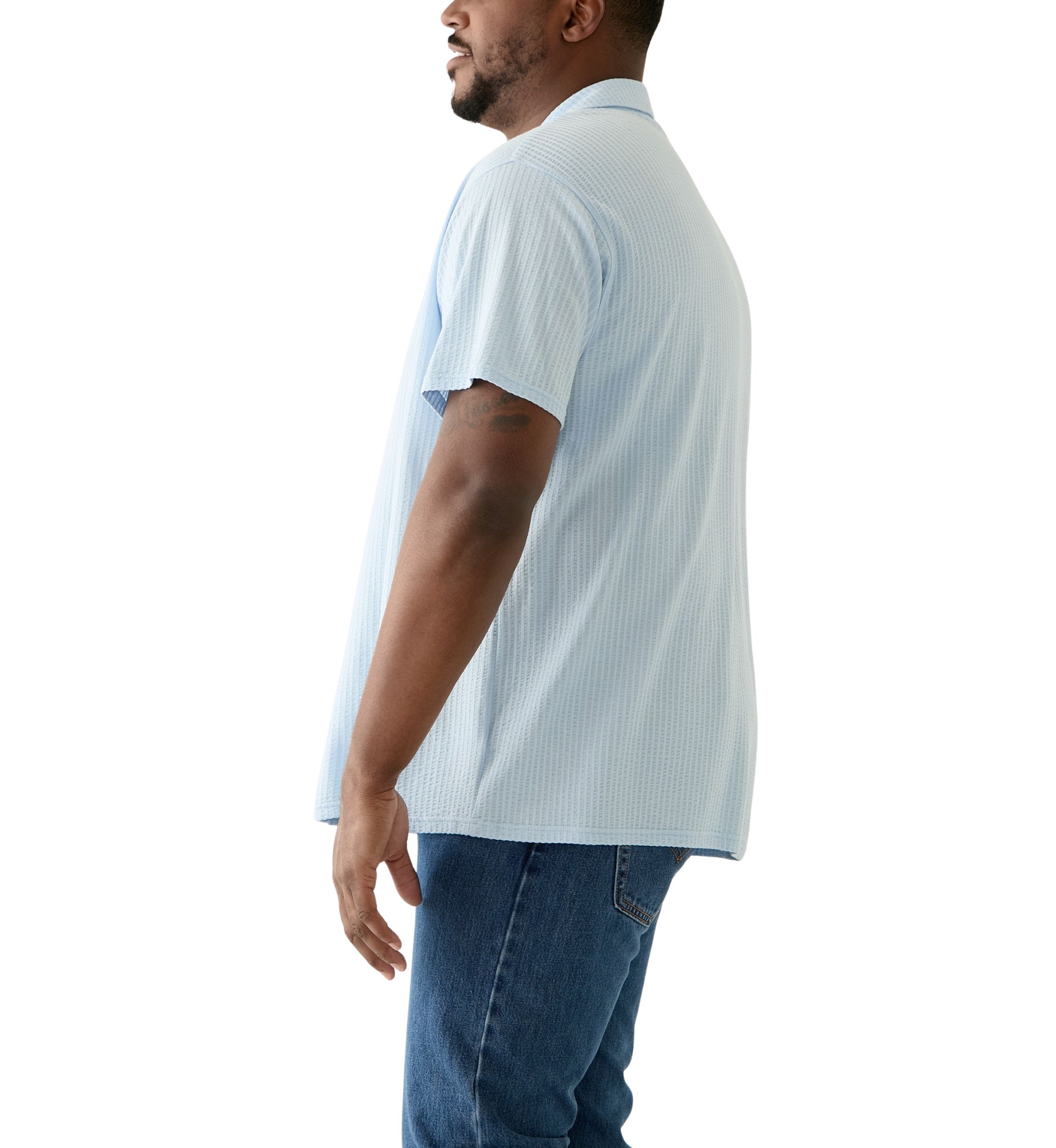 Big & Tall Short Sleeve Button Down Textured Shirt