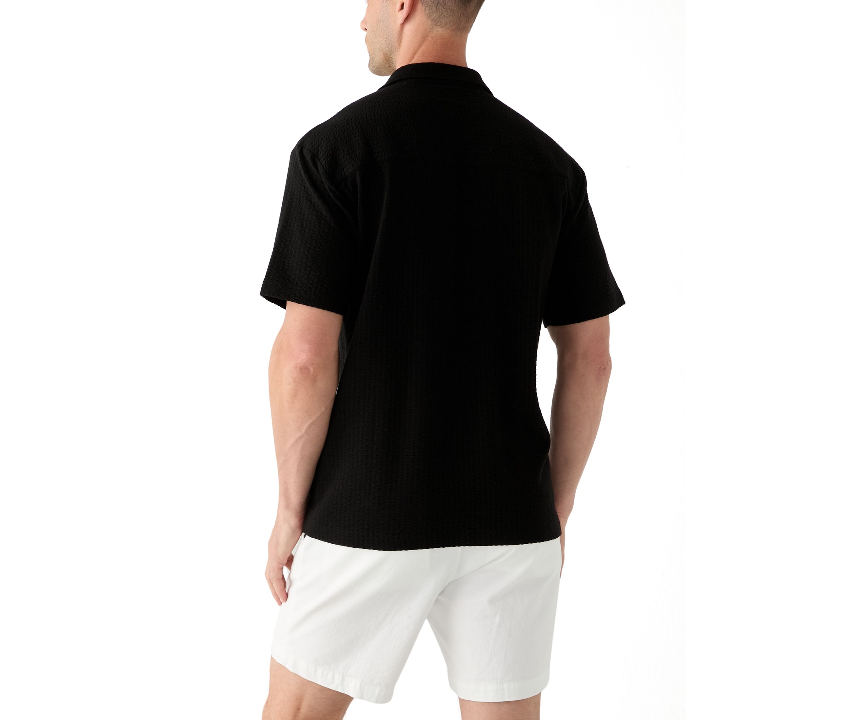Mens Seersucker Knit Polo Shirt