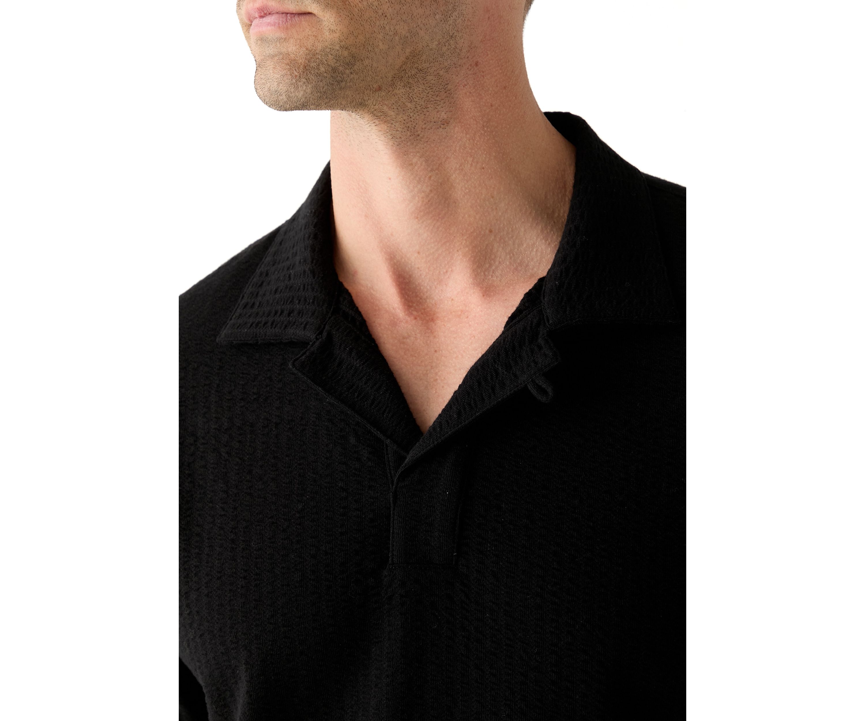 Mens Seersucker Knit Polo Shirt