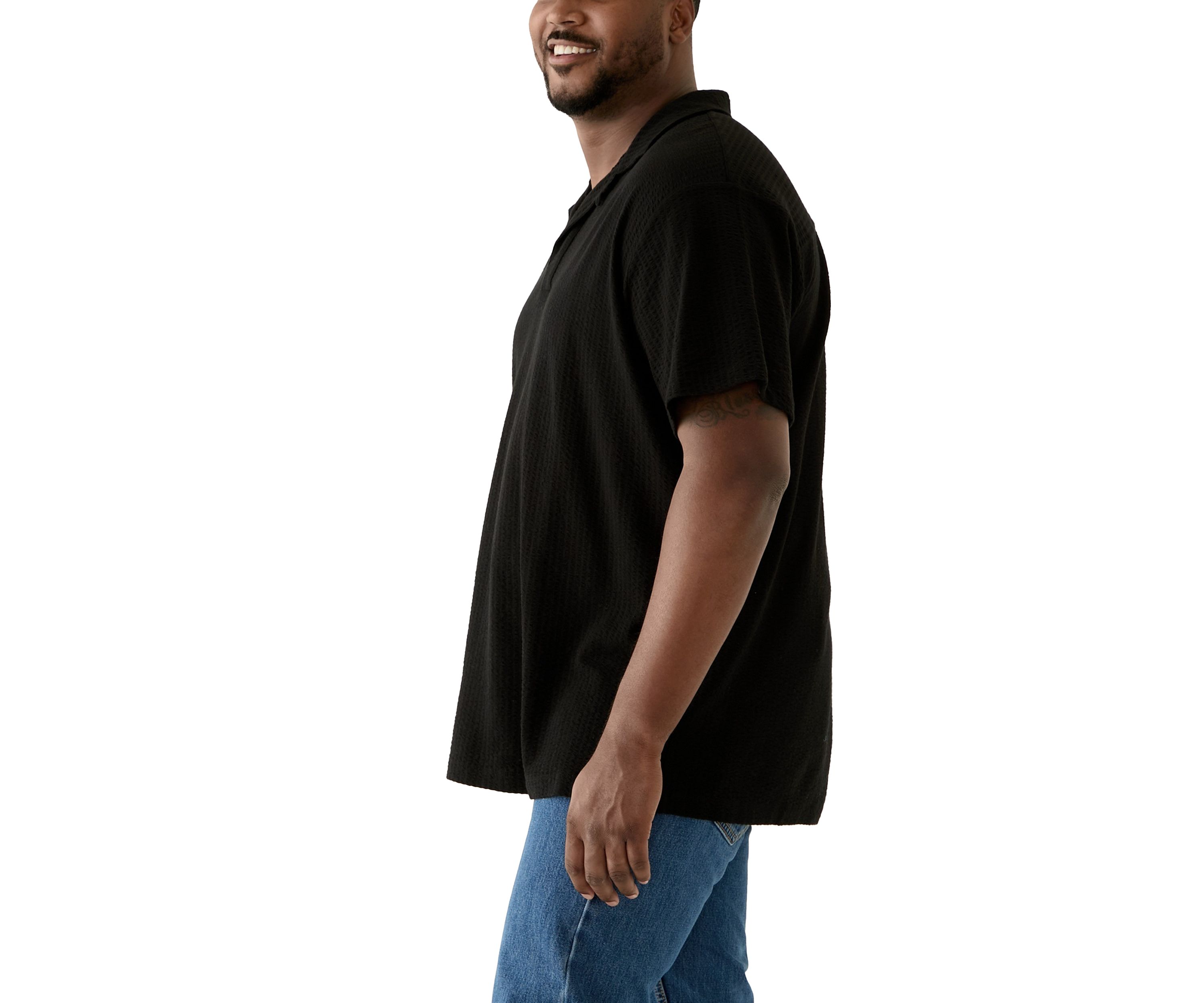 Big & Tall Short Sleeve Johnny Collar Polo Shirt