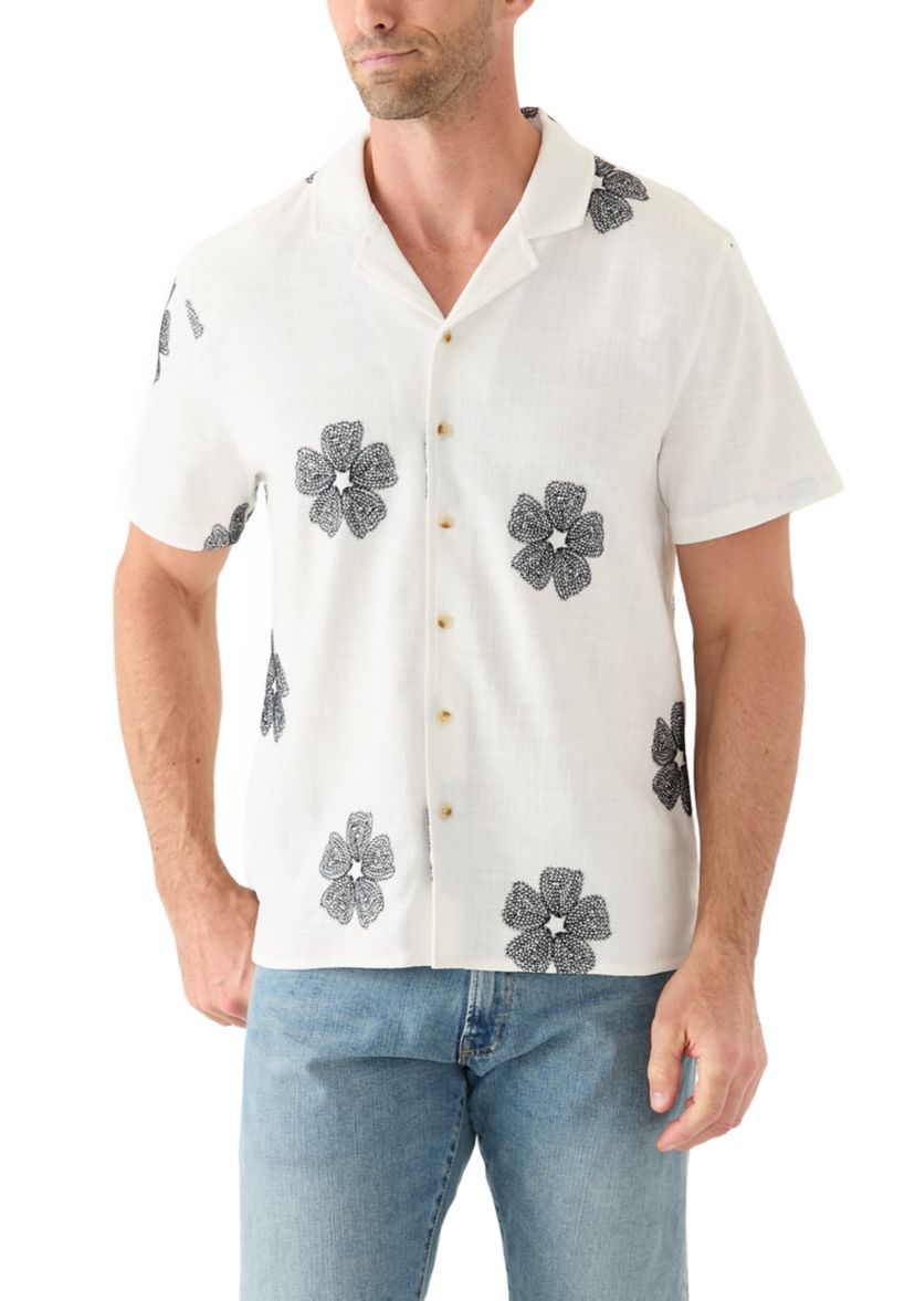 Mens Embroidered Camp Shirt