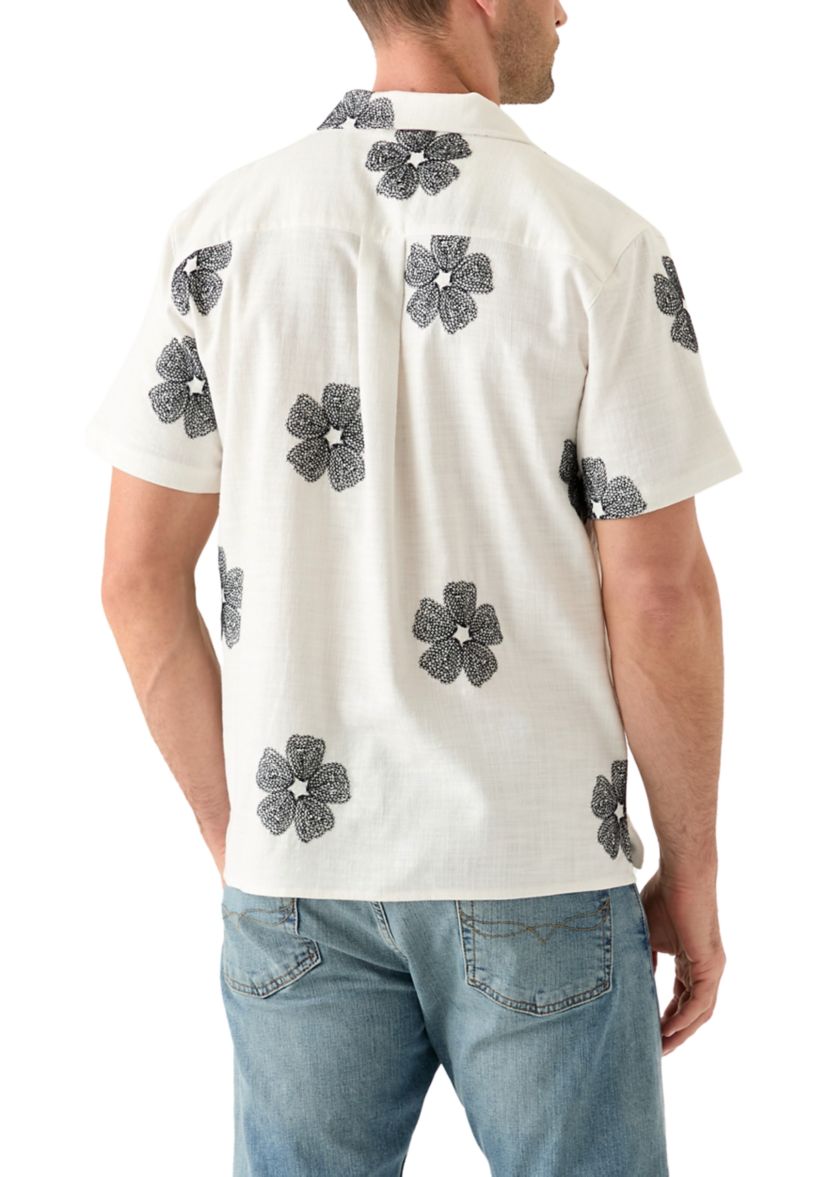Mens Embroidered Camp Shirt