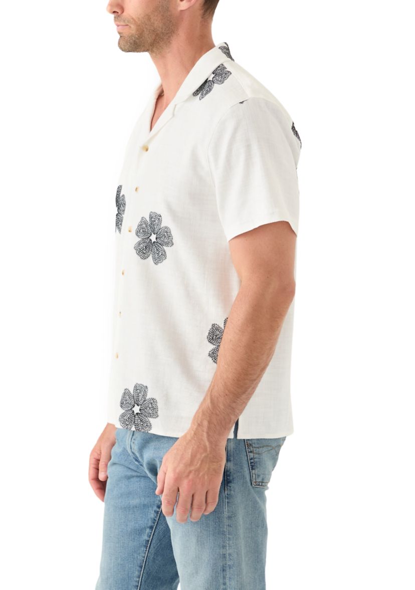 Mens Embroidered Camp Shirt