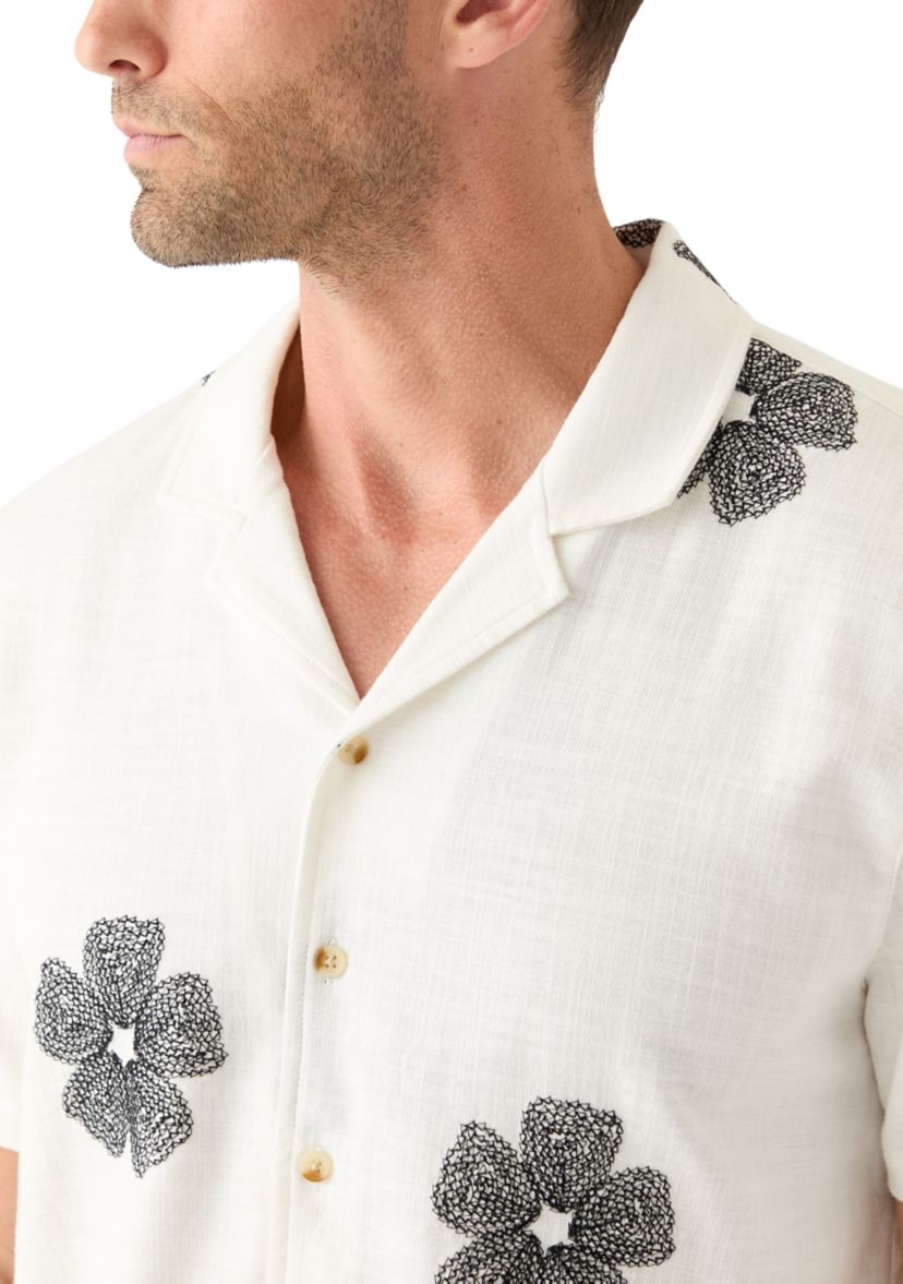 Mens Embroidered Camp Shirt