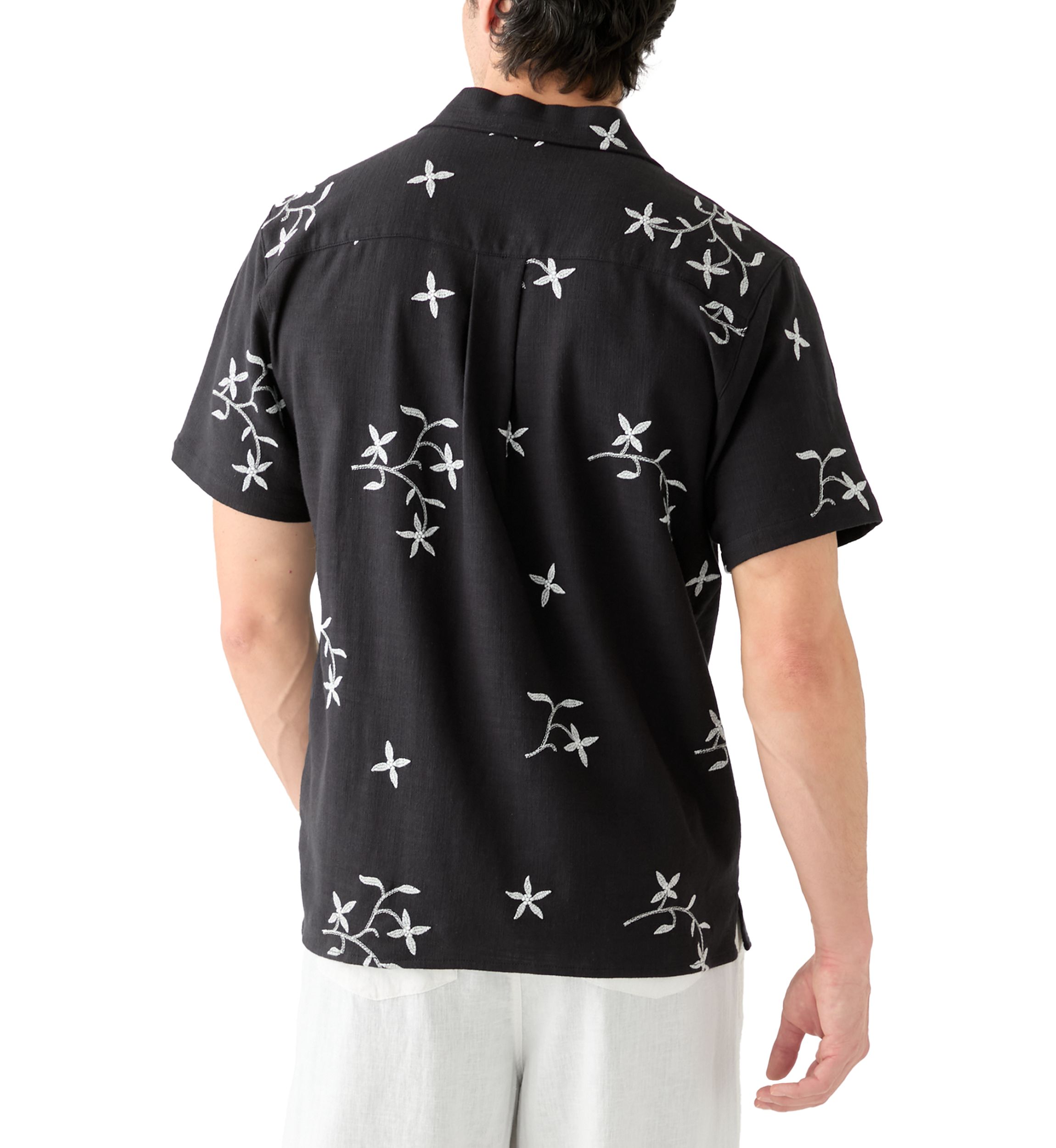 Mens Embroidered Camp Shirt