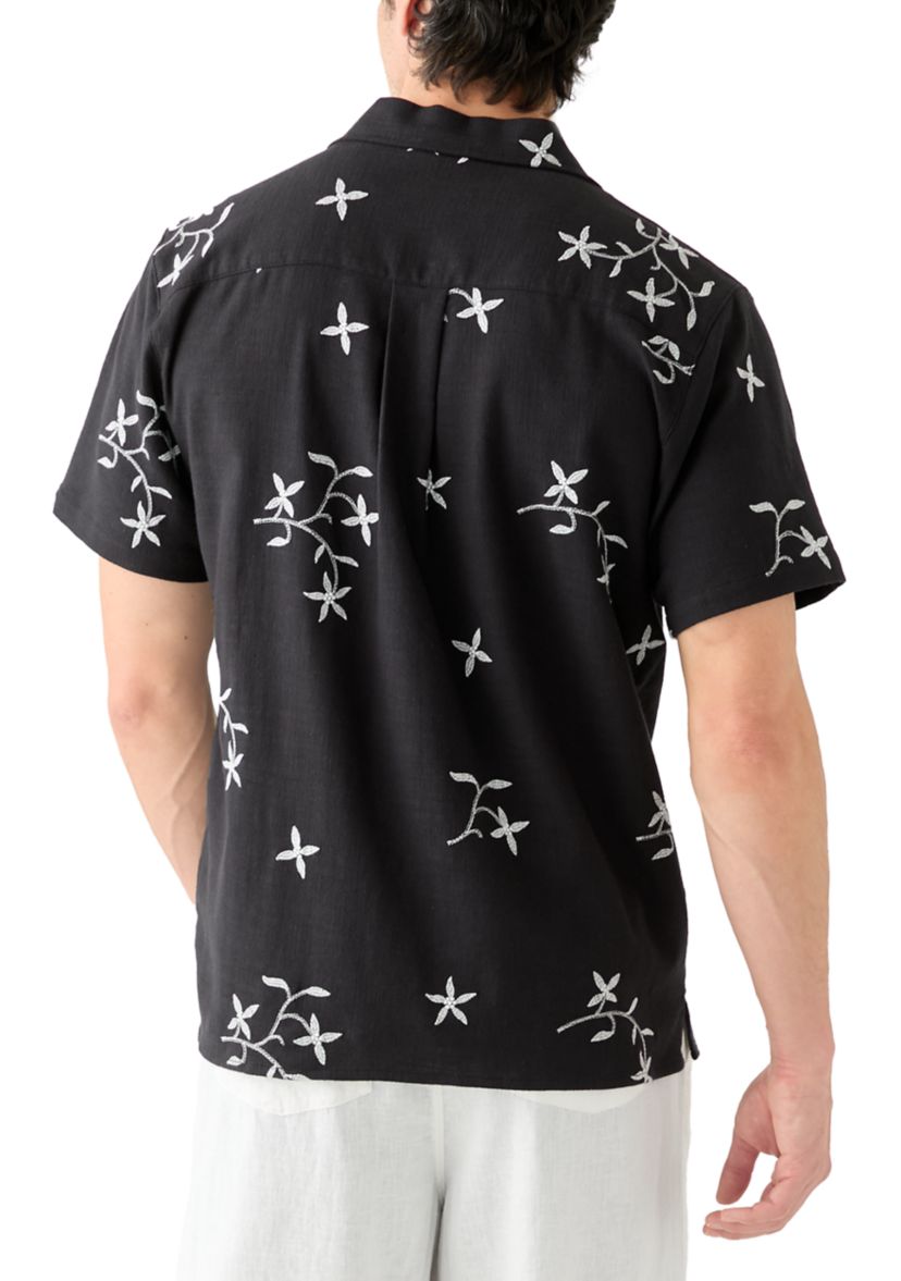 Mens Embroidered Camp Shirt