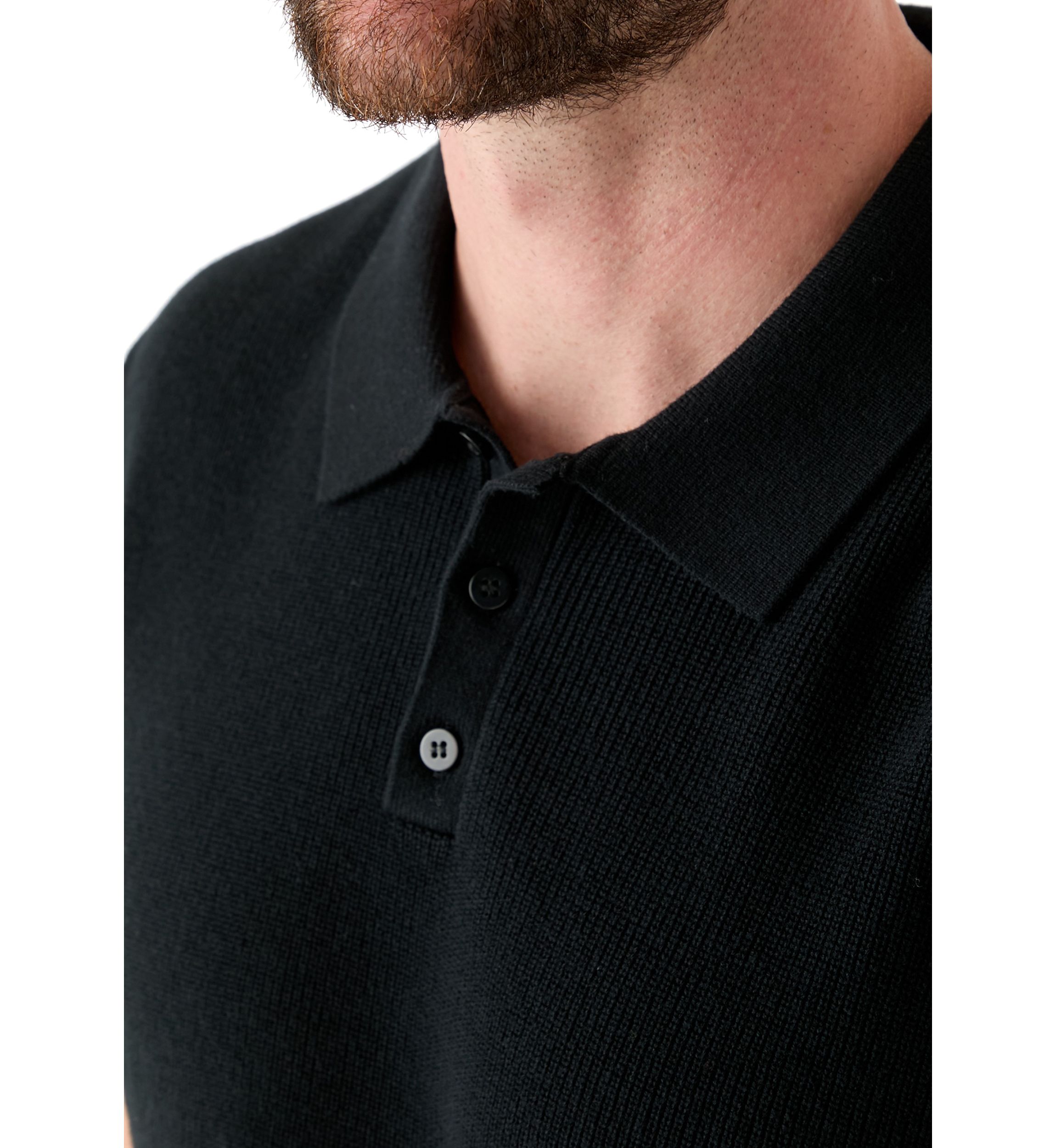 Mens Ribbed Knit Cotton Polo Sweater