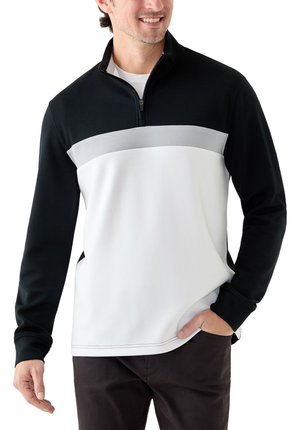 TRUTH by Republic Men's Scuba Color Block Quarter Zip Sweatshirt | Belk