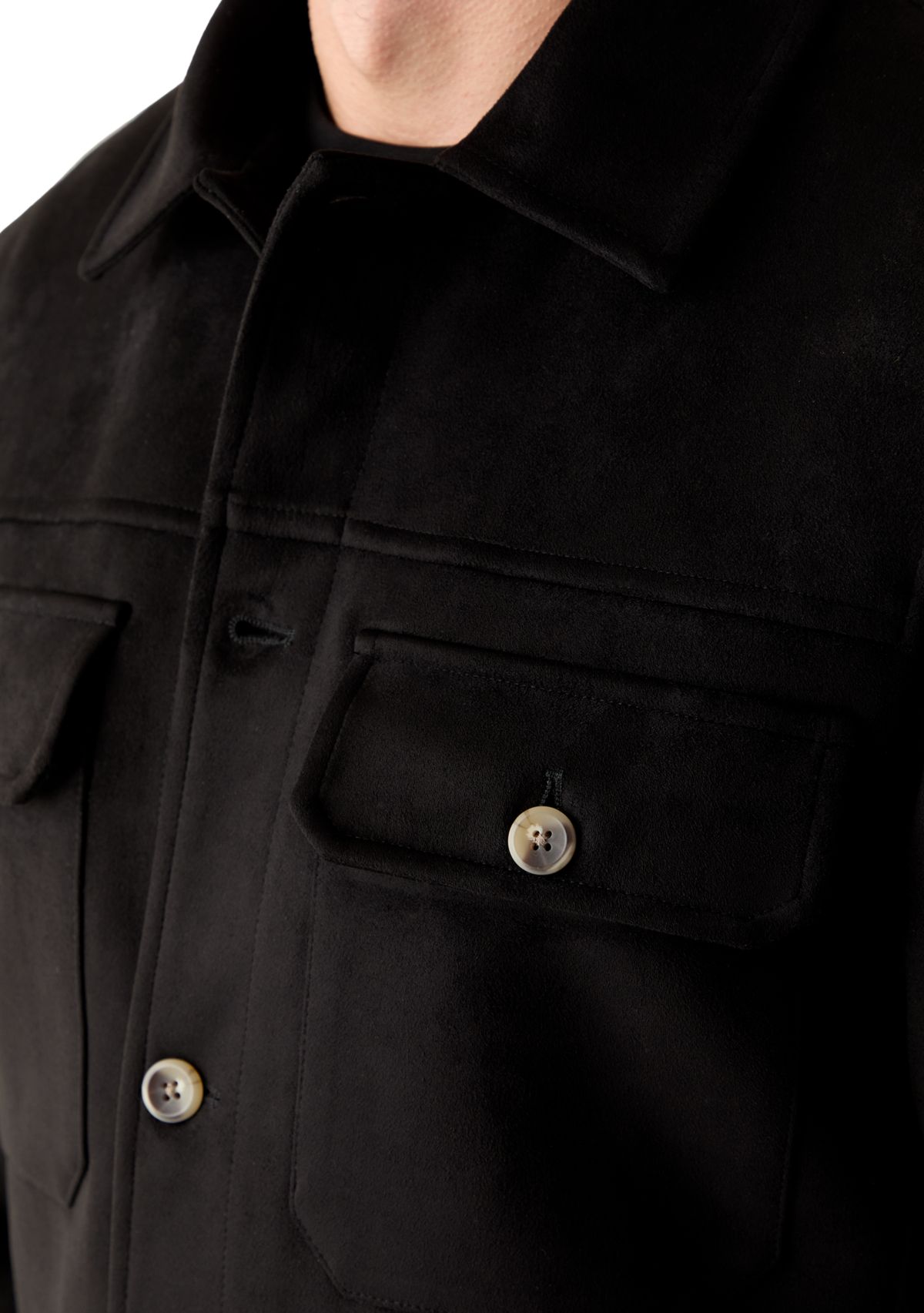 Mens Faux Suede Overshirt