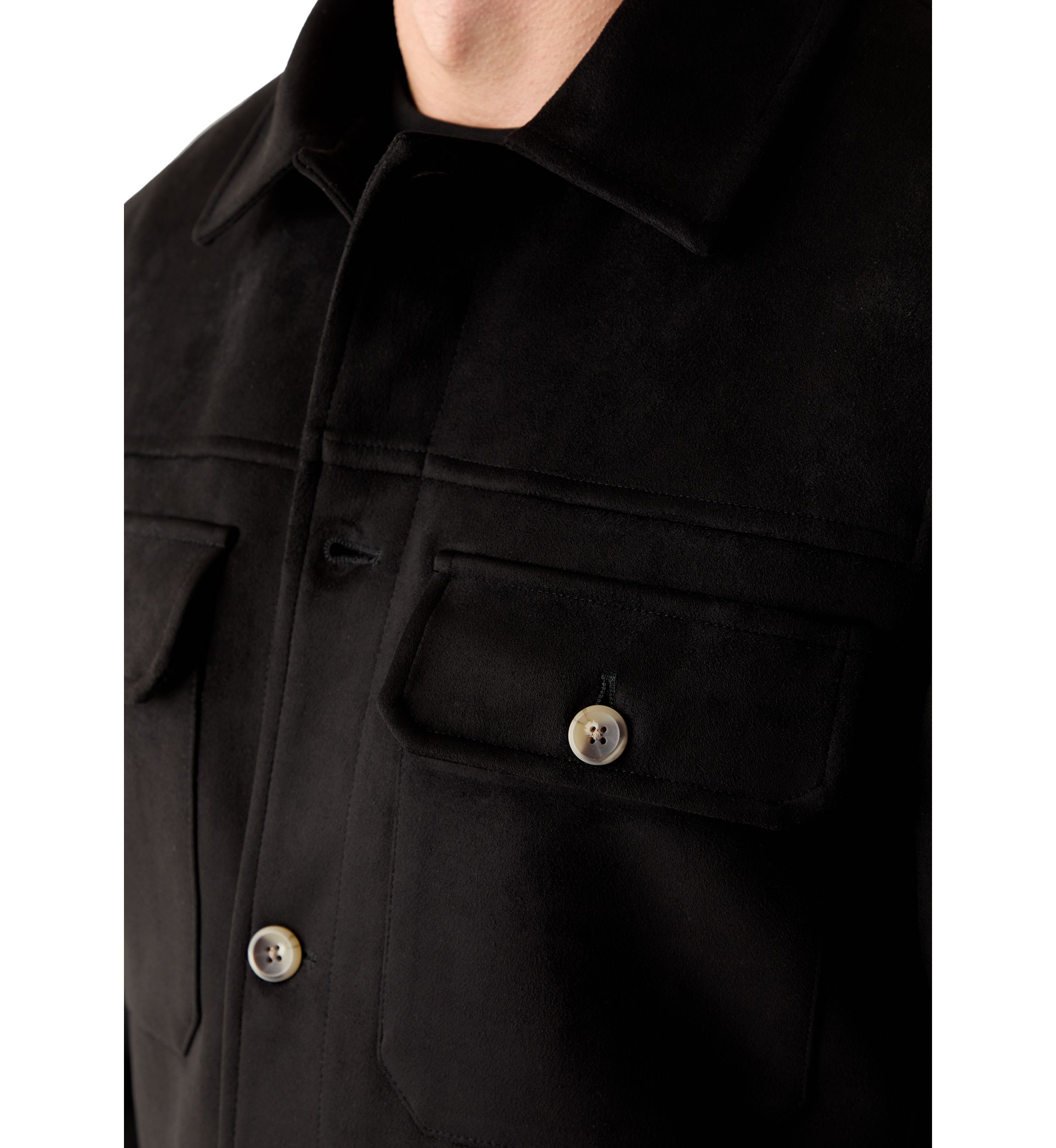Mens Faux Suede Overshirt