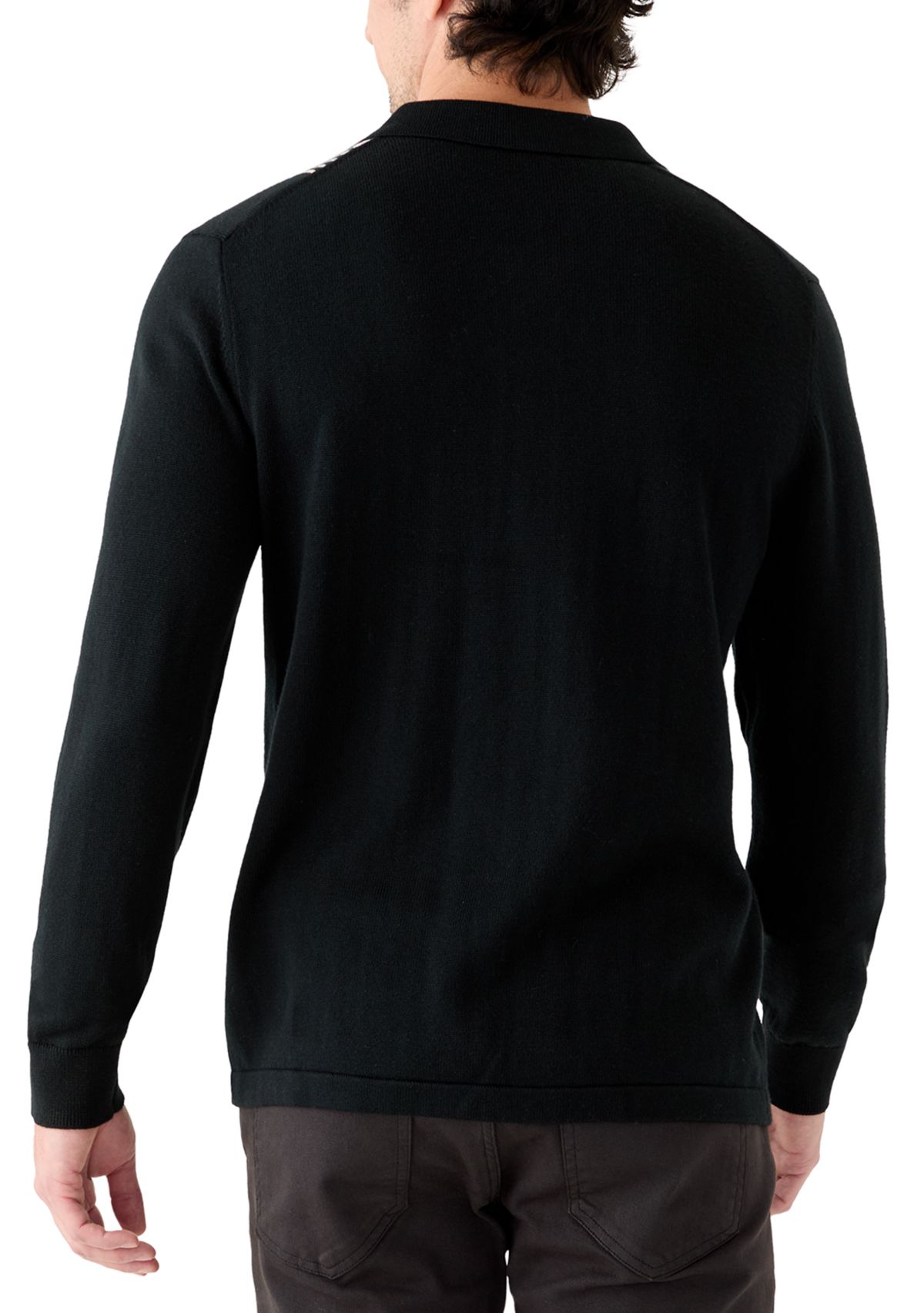 Mens Button Front Cable Sweater