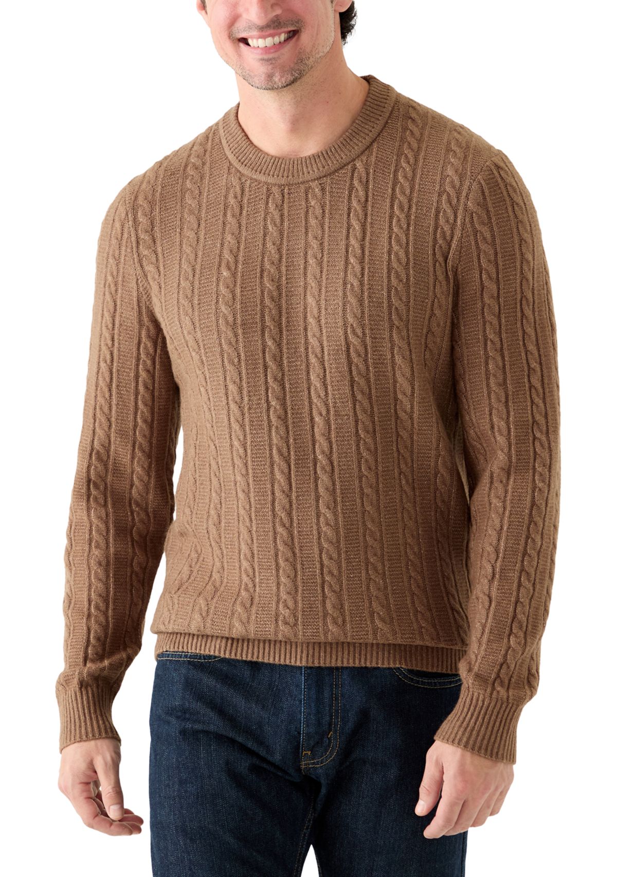 Mens Cable Crew Neck Sweater