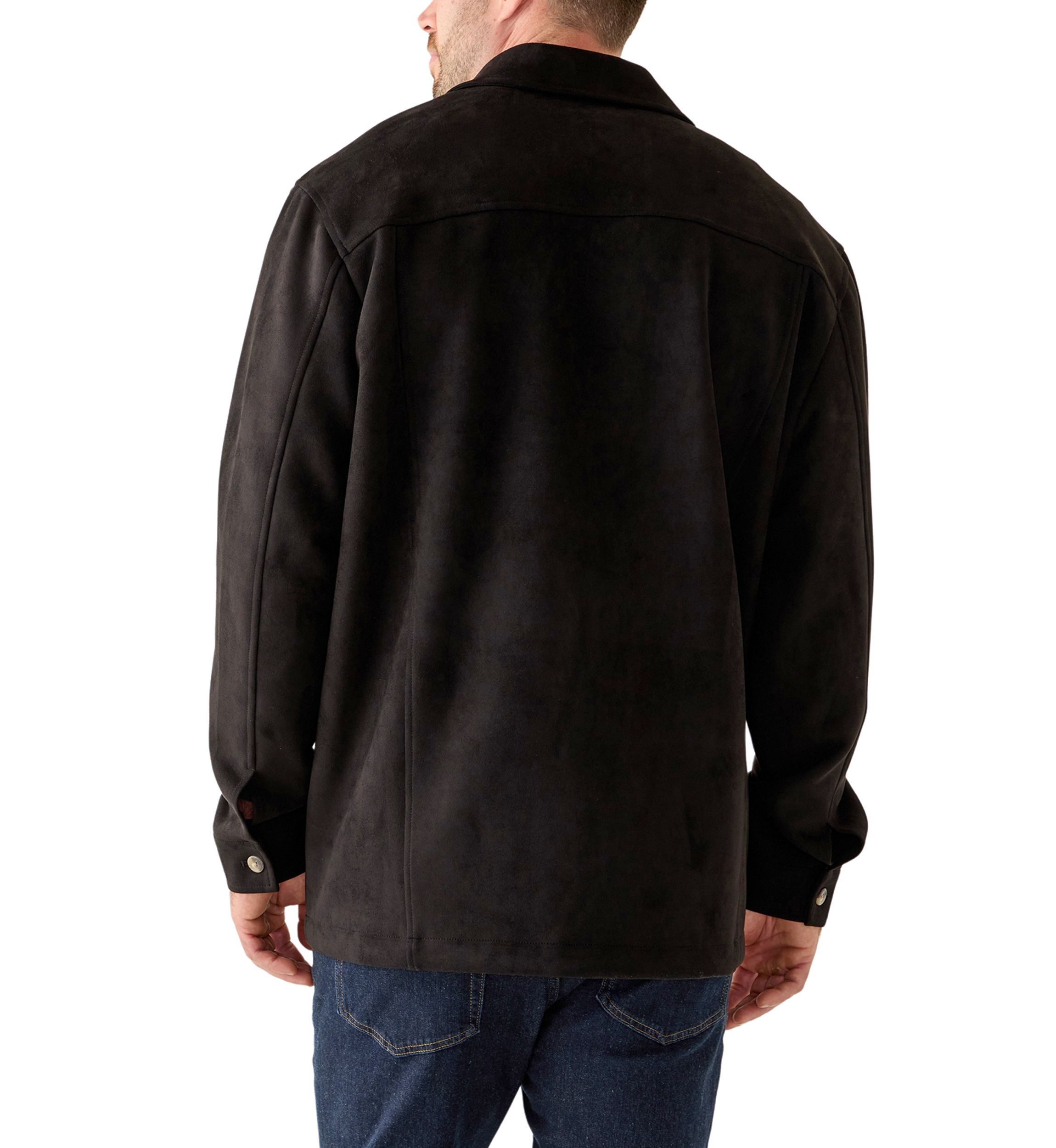 Big & Tall Long Sleeve Faux Suede Overshirt