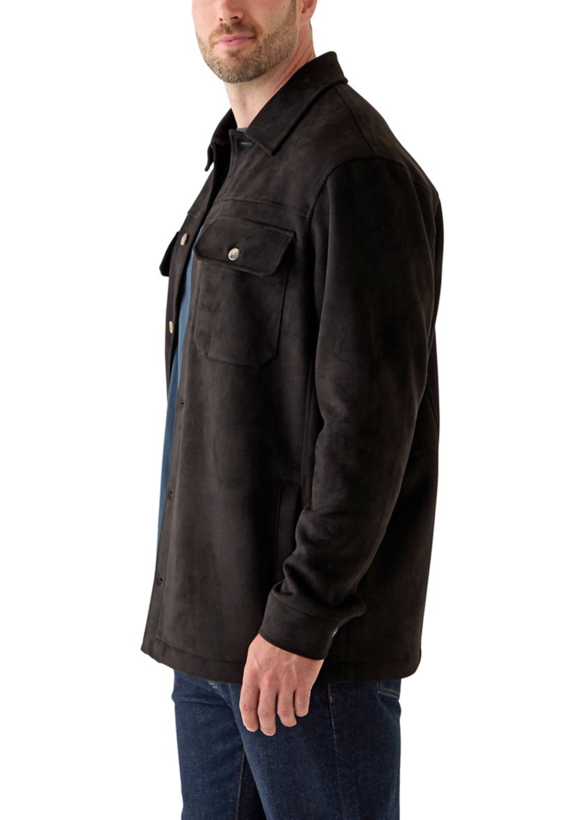 Big & Tall Long Sleeve Faux Suede Overshirt