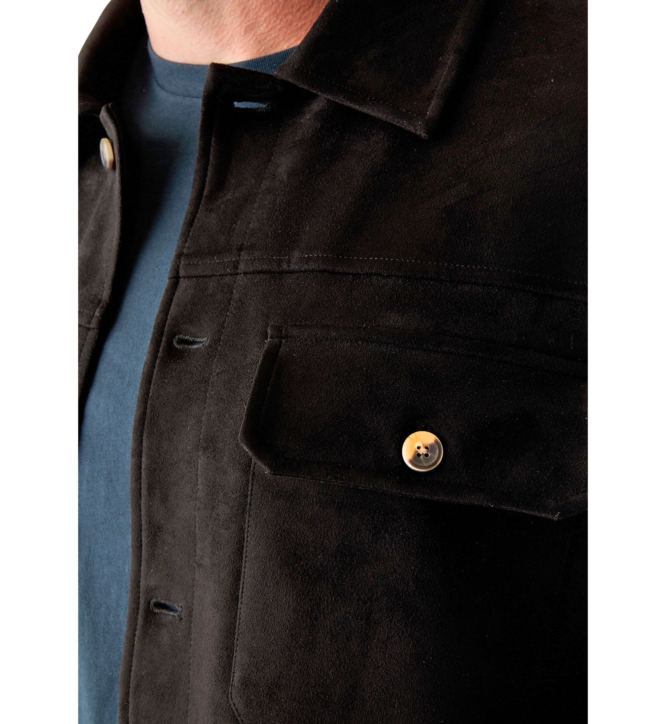 Big & Tall Long Sleeve Faux Suede Overshirt