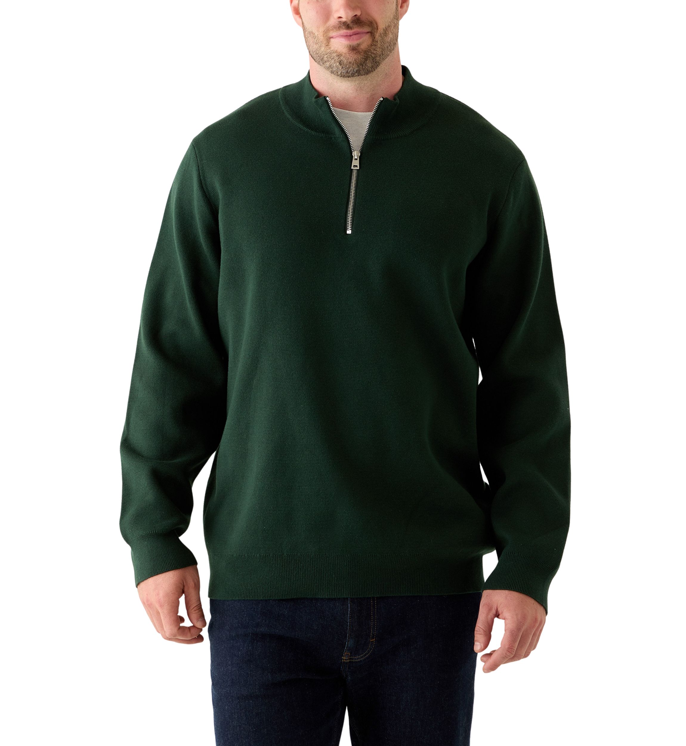 Big & Tall Long Sleeve Quarter Zip Sweater