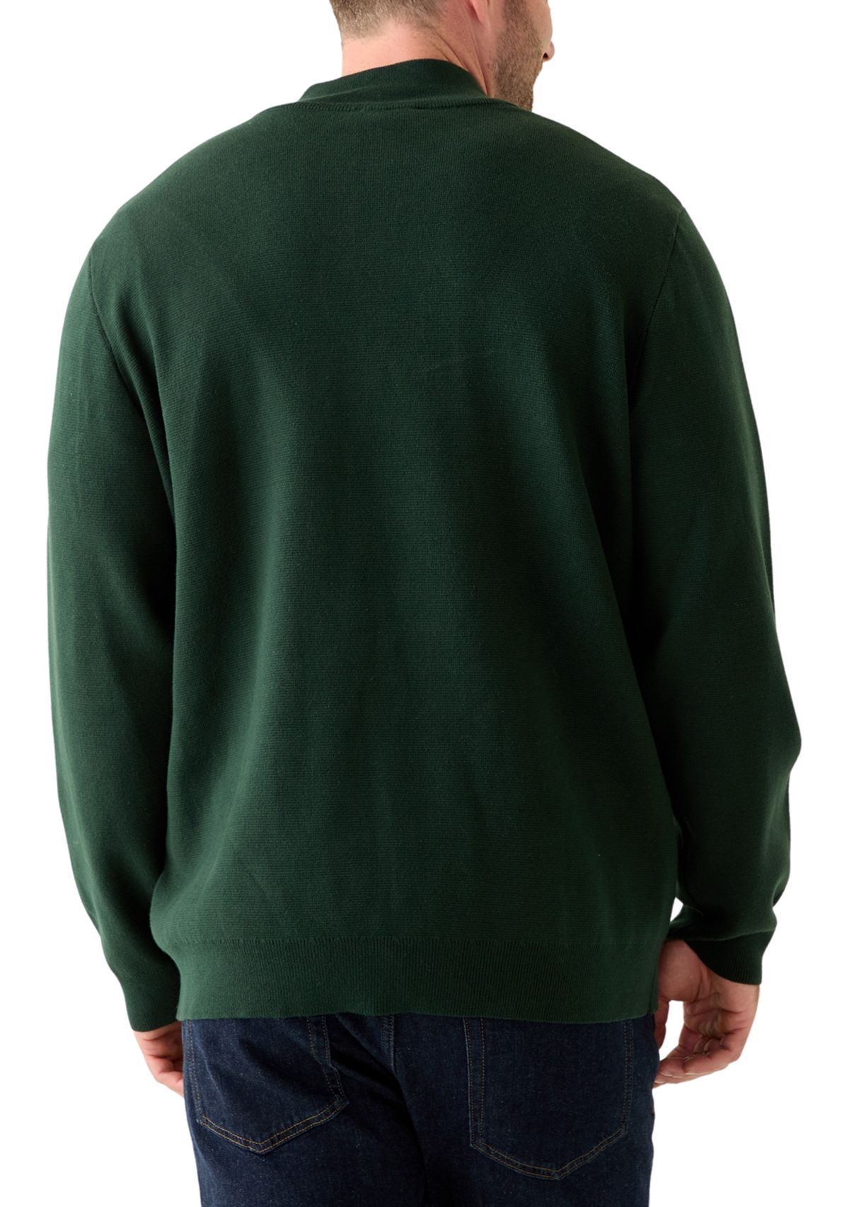 Big & Tall Long Sleeve Quarter Zip Sweater