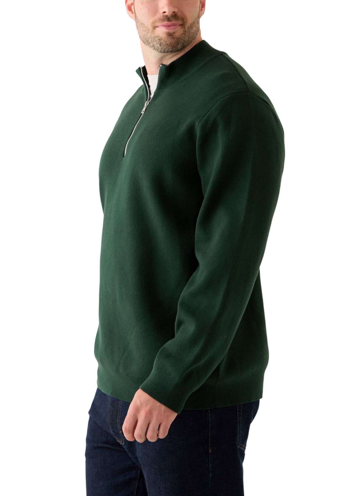 Big & Tall Long Sleeve Quarter Zip Sweater