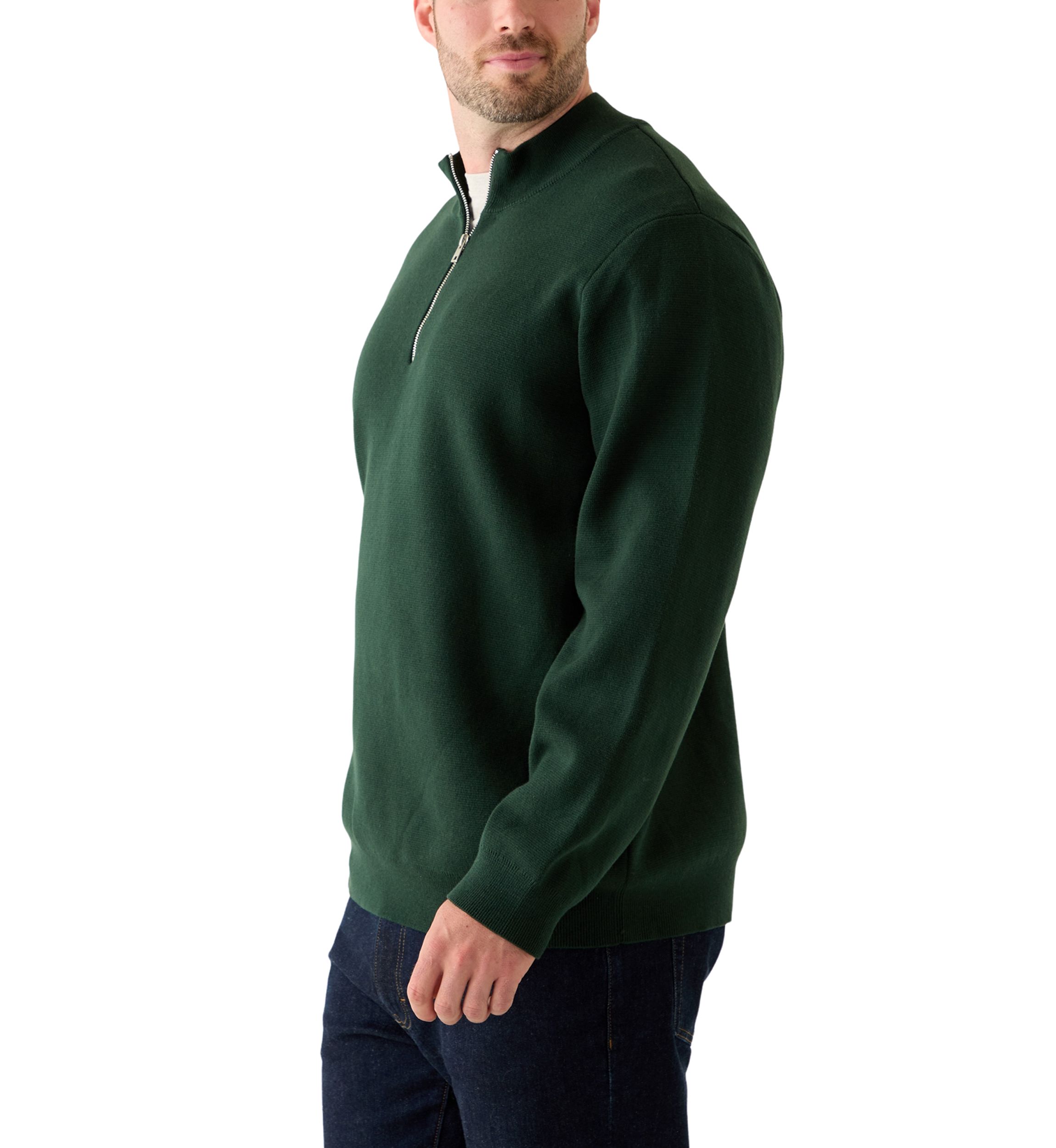 Big & Tall Long Sleeve Quarter Zip Sweater
