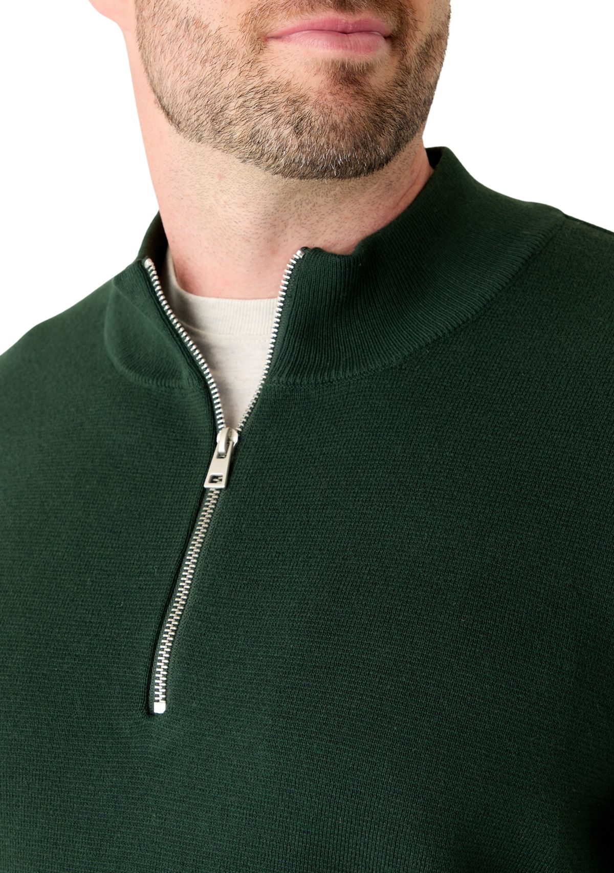Big & Tall Long Sleeve Quarter Zip Sweater