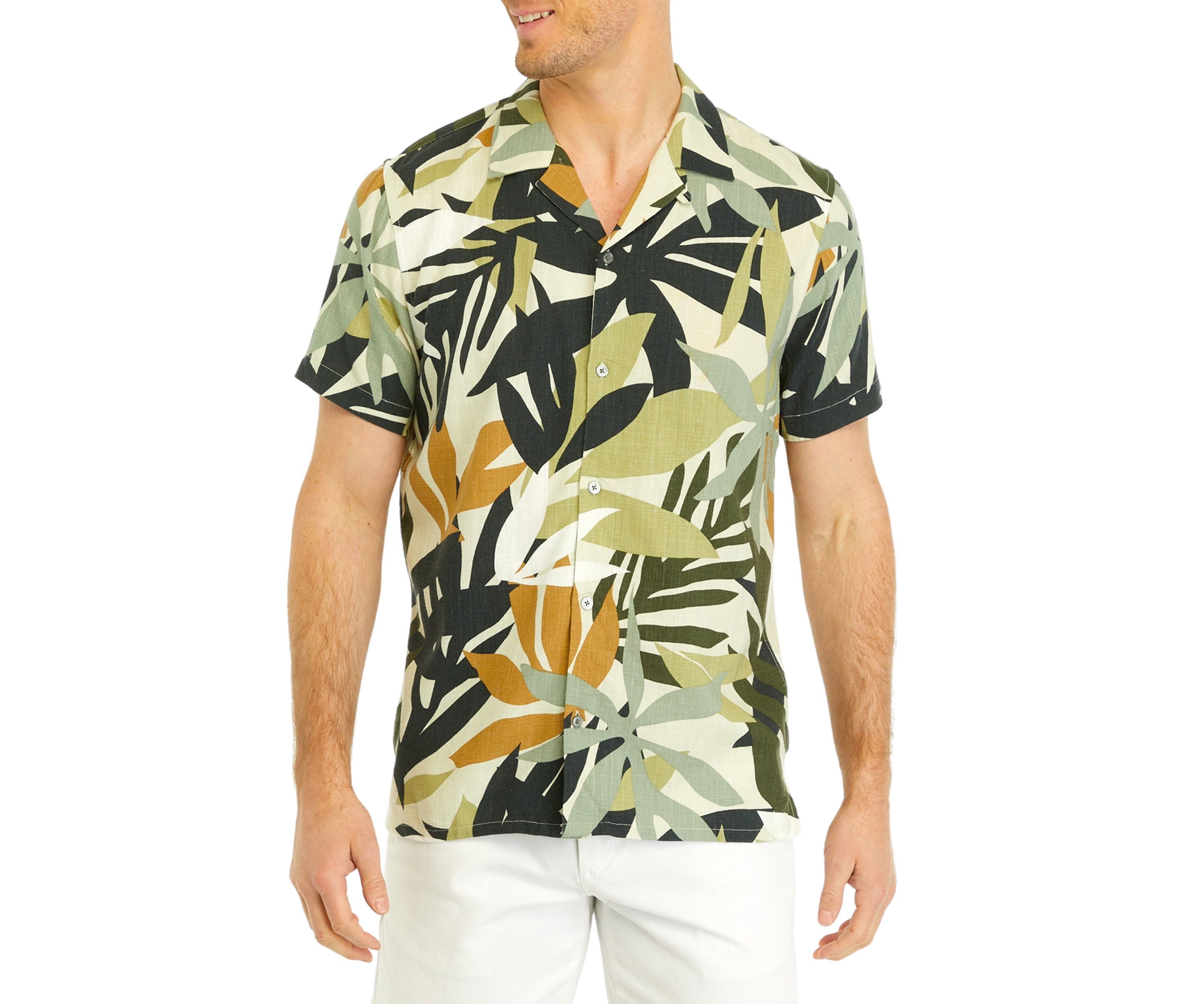 Linen Leaf Button Up Shirt 